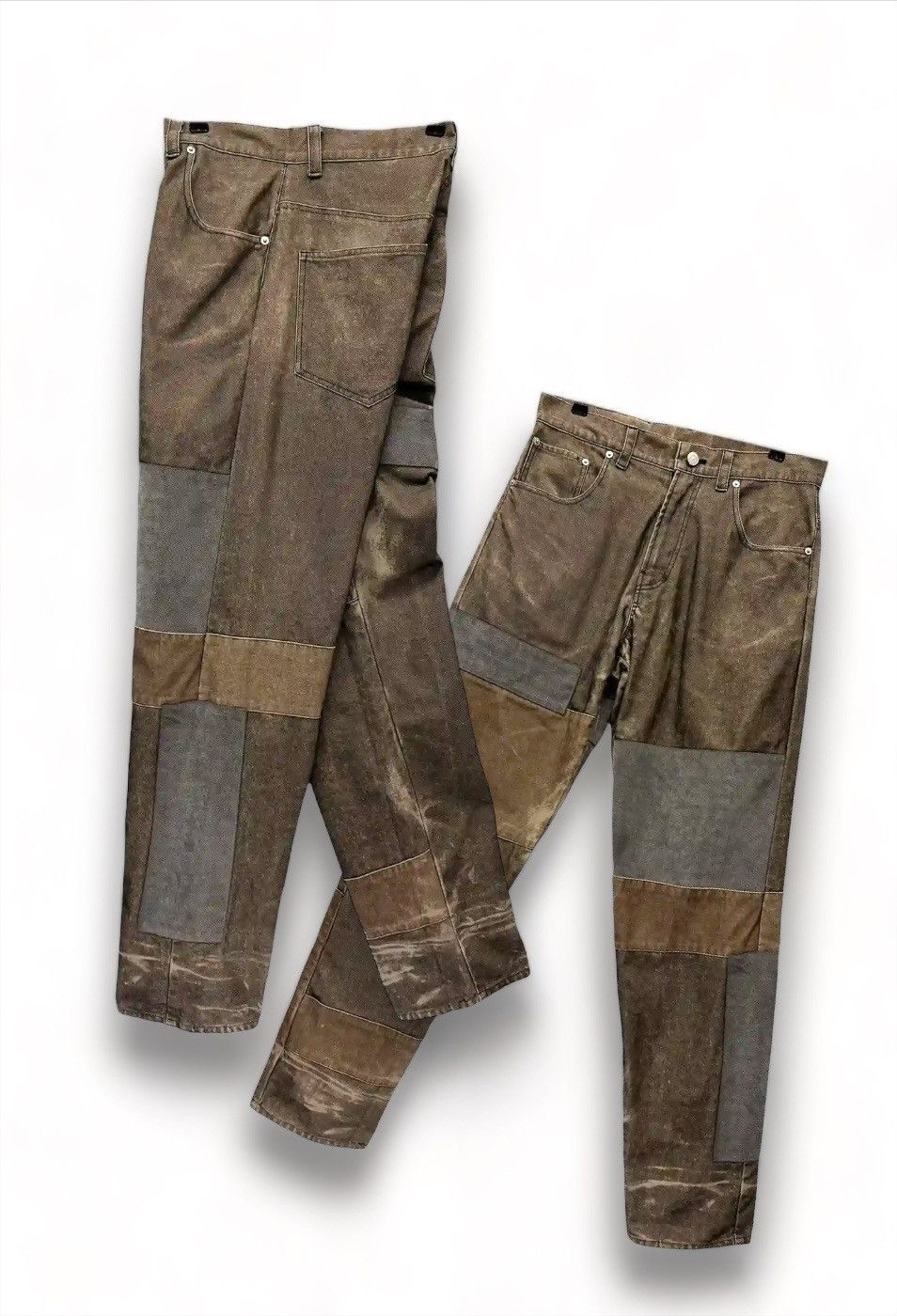 image of Clover Canyon x Grand Products Sick Patchwork Street Fashion Distressed in Brown/Grey (Size 32)