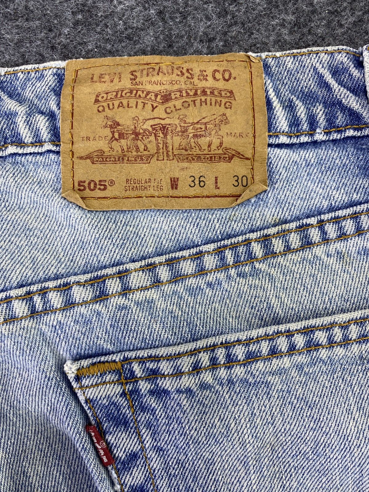 Levi's 90s Vintage Levi's 505 Jeans Blue Wash - J745 Size US 36 / EU 52 - 9 Thumbnail