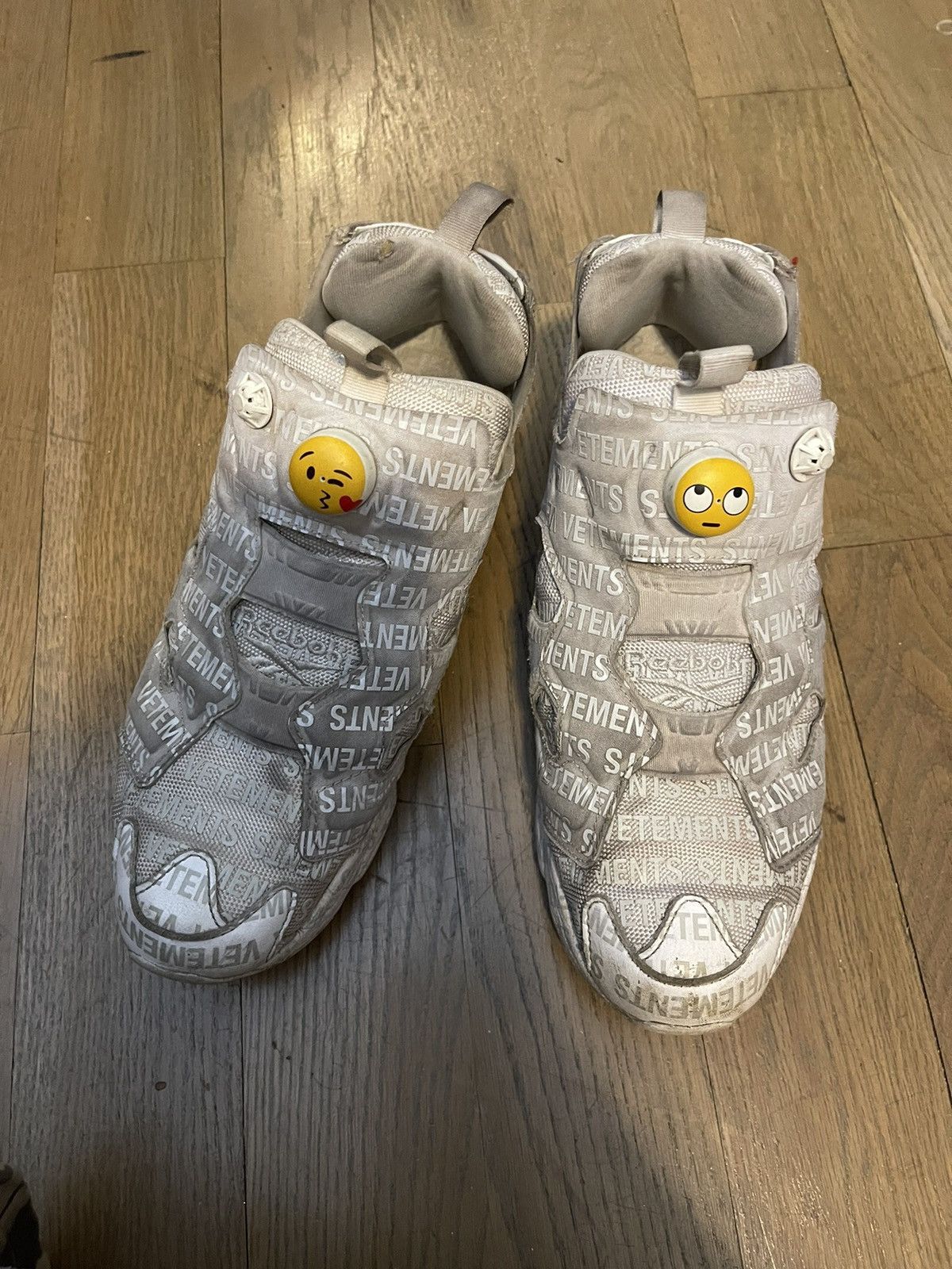 Reebok Vetements Vetements emoji sneaker logo all over Grailed