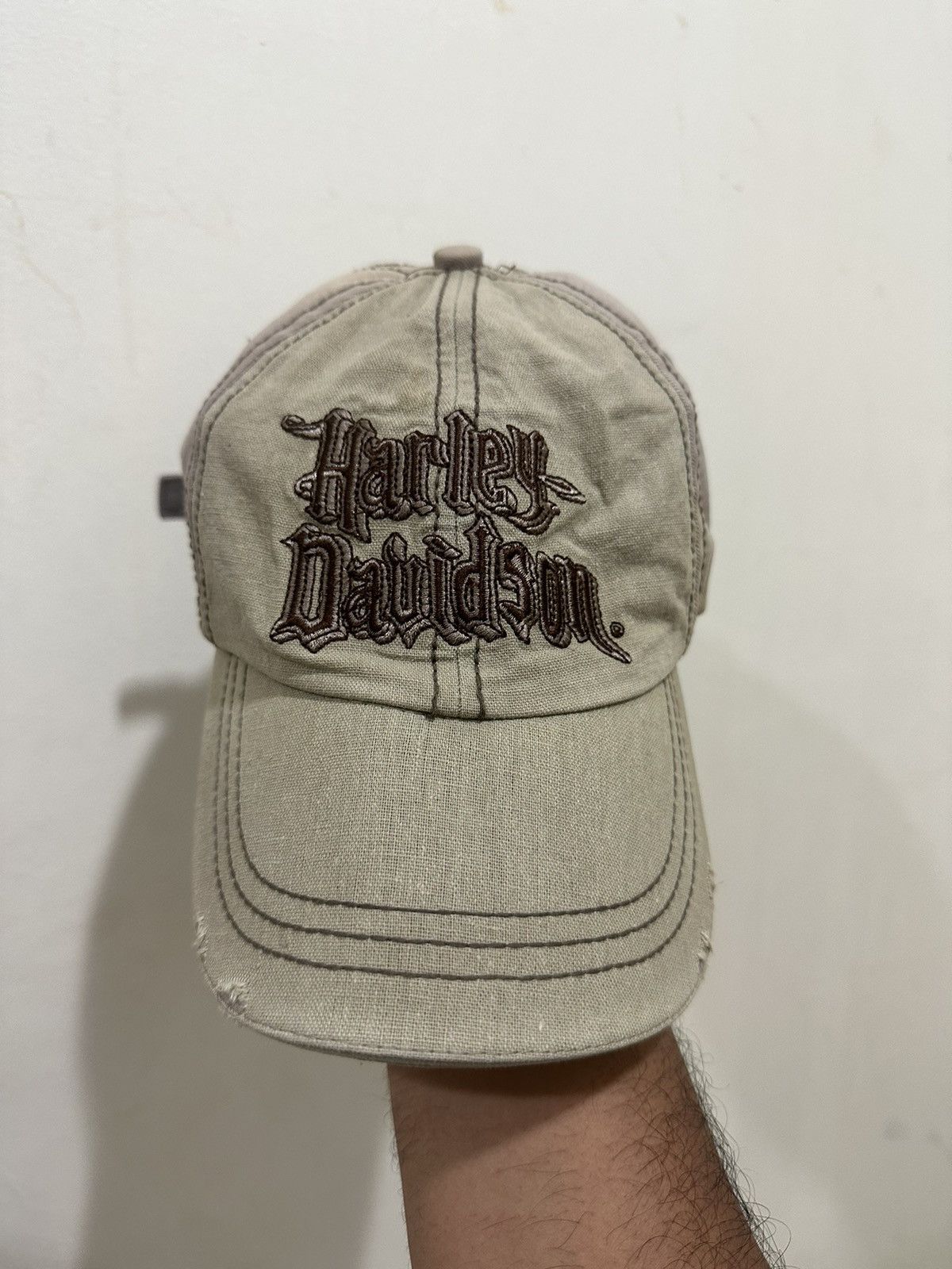 Harley Davidson Distress Harley Davidson Script Baseball Hat Size ONE SIZE - 1 Thumbnail