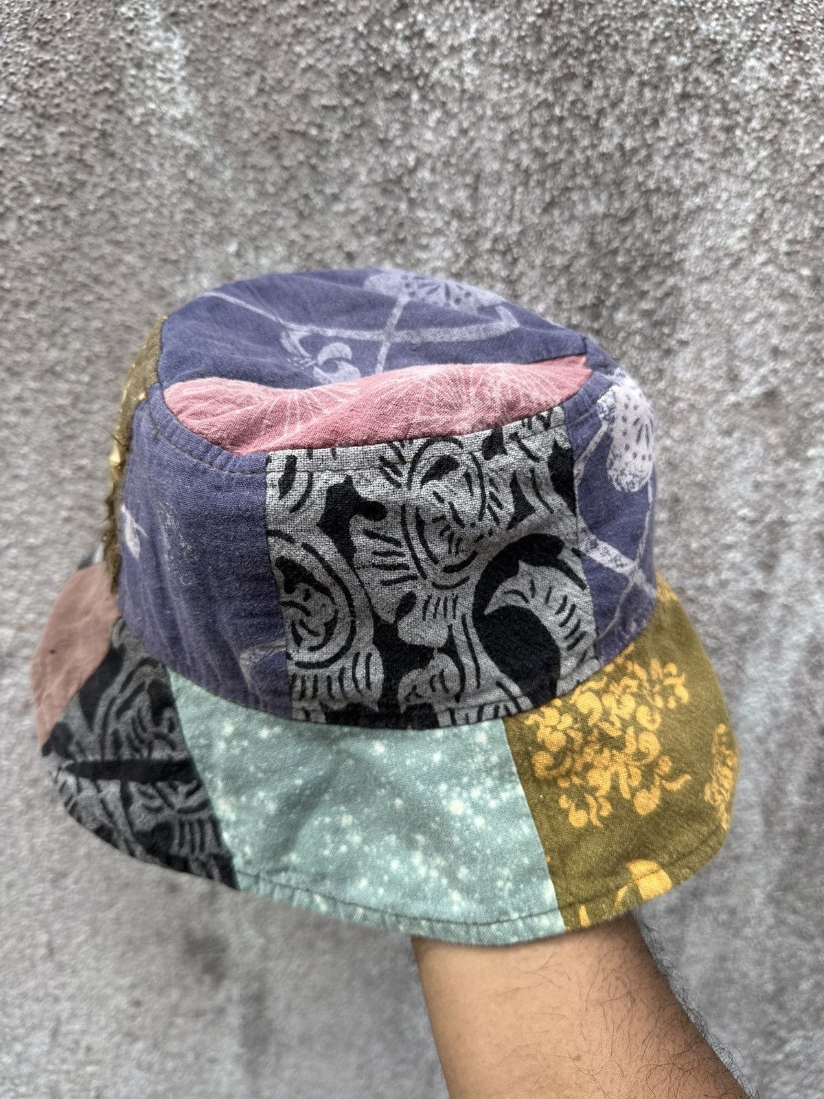 Vintage Rare Patchwork Style Bucket Hat Size ONE SIZE - 4 Thumbnail