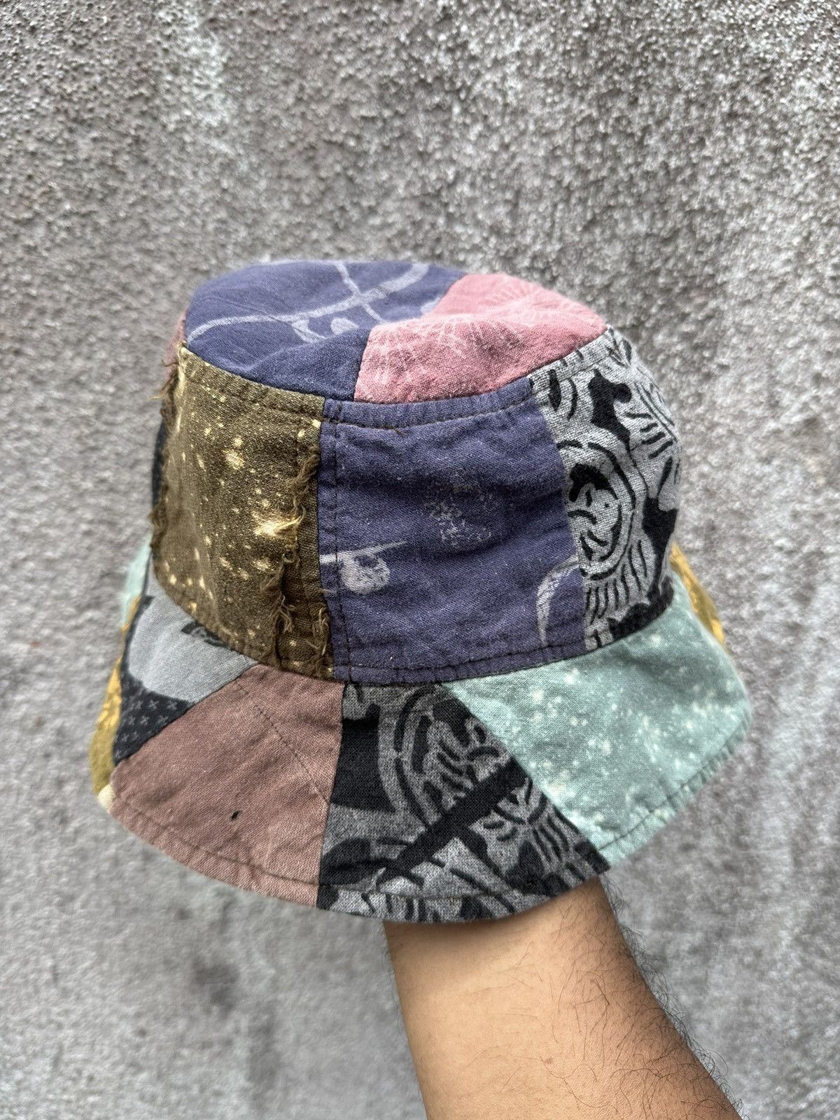 Vintage Rare Patchwork Style Bucket Hat Size ONE SIZE - 3 Thumbnail