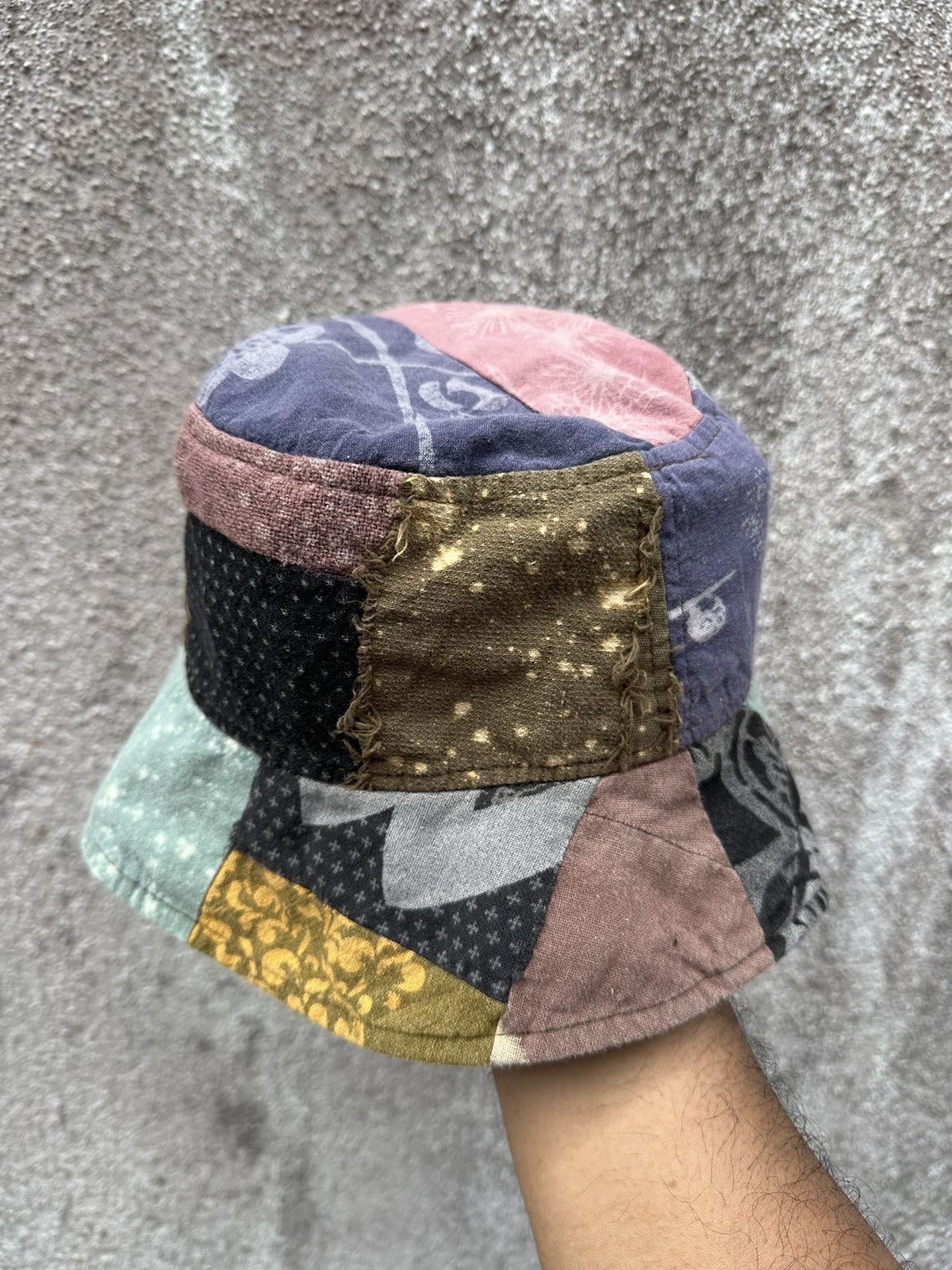 Vintage Rare Patchwork Style Bucket Hat Size ONE SIZE - 2 Thumbnail