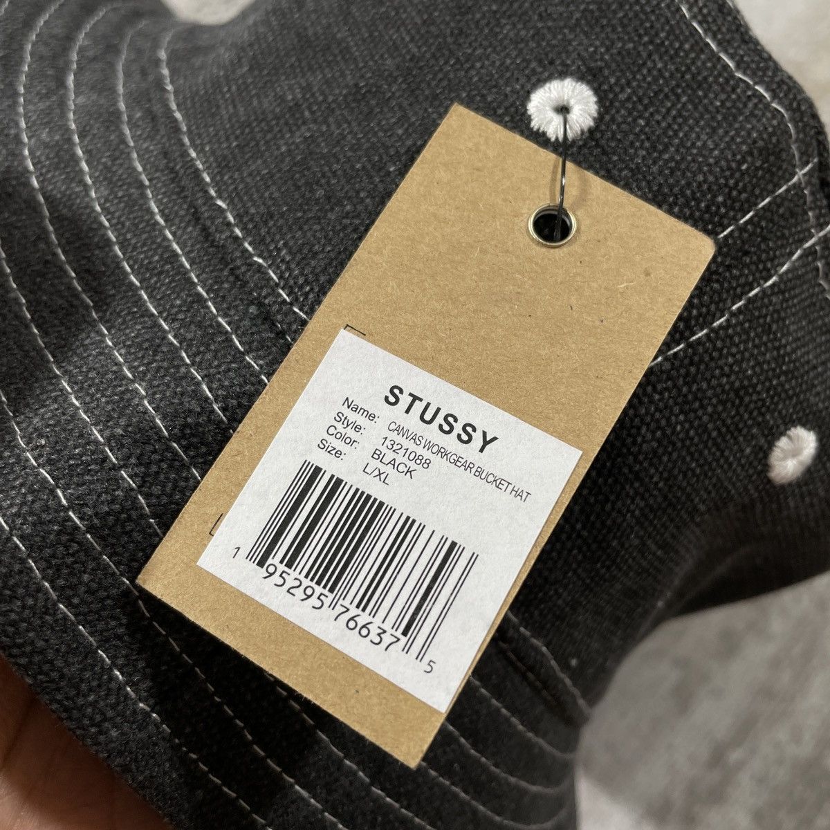 Stussy STUSSY WORKGEAR CANVAS BUCKET HAT - BLACK Size ONE SIZE - 4 Thumbnail