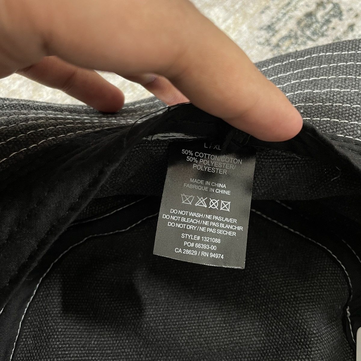 Stussy STUSSY WORKGEAR CANVAS BUCKET HAT - BLACK Size ONE SIZE - 7 Thumbnail