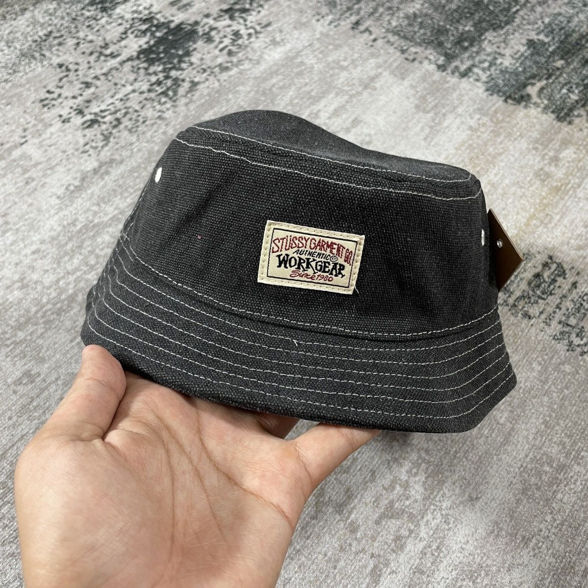 Stussy STUSSY WORKGEAR CANVAS BUCKET HAT - BLACK Size ONE SIZE - 1 Thumbnail