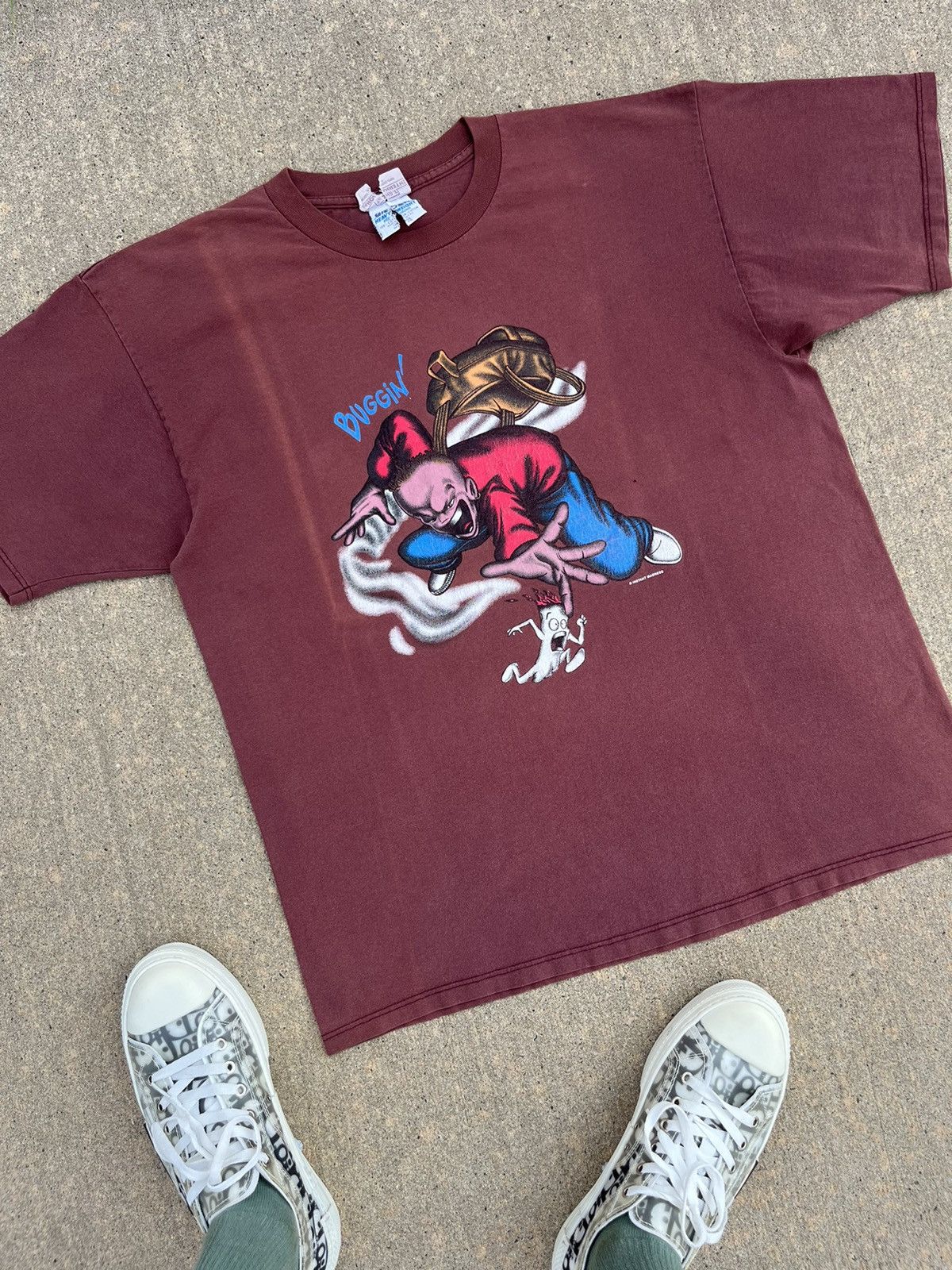 Rap Tees × Vintage VINTAGE 90’S INSTANT MADNESS X GILDAN “BUGGIN” FADED T-SHIRT Size US XL / EU 56 / 4 - 6 Thumbnail