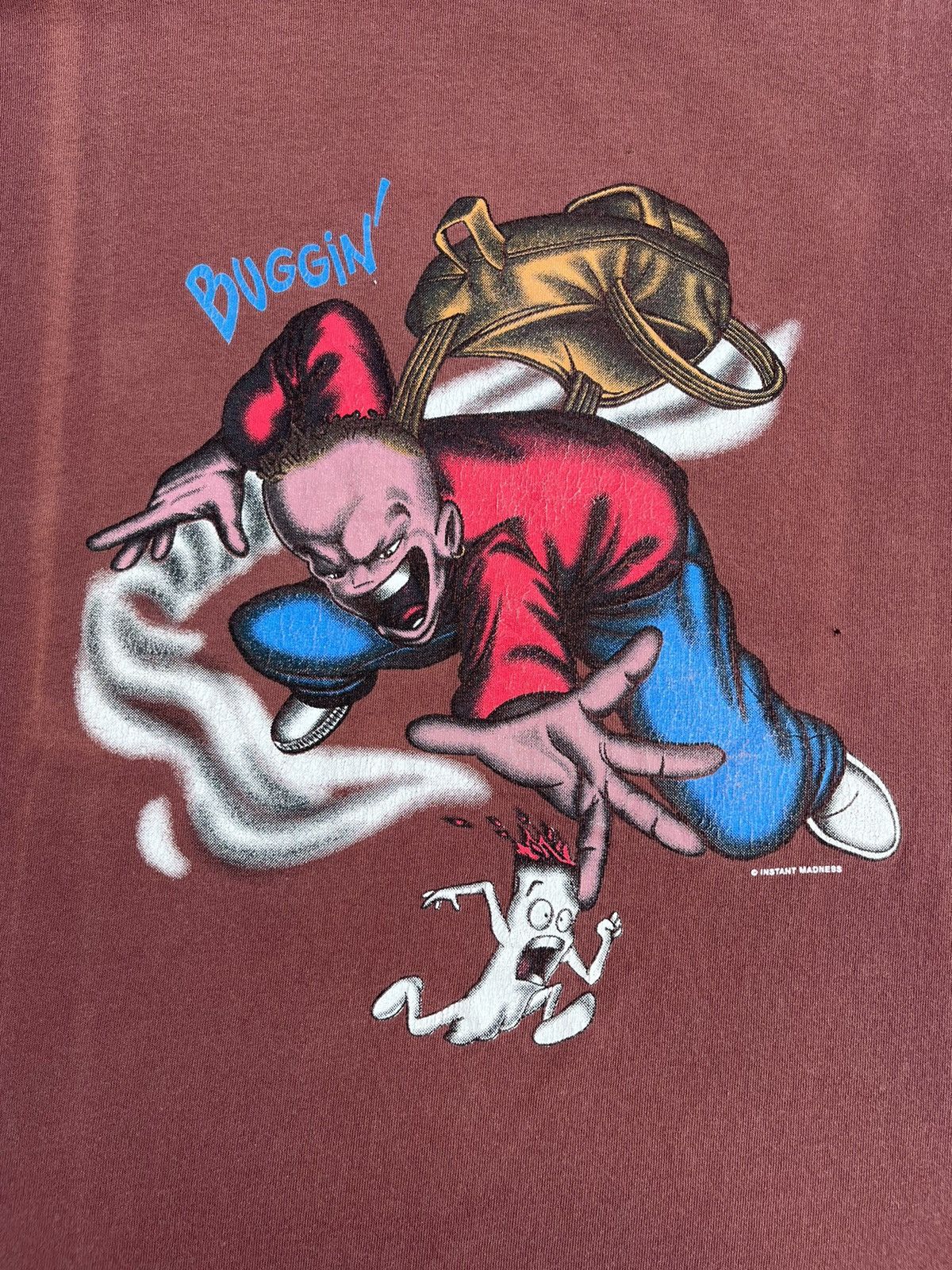 Rap Tees × Vintage VINTAGE 90’S INSTANT MADNESS X GILDAN “BUGGIN” FADED T-SHIRT Size US XL / EU 56 / 4 - 10 Thumbnail