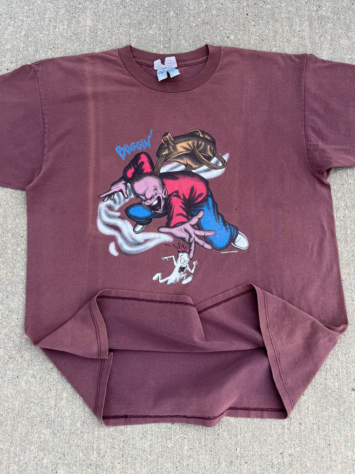 Rap Tees × Vintage VINTAGE 90’S INSTANT MADNESS X GILDAN “BUGGIN” FADED T-SHIRT Size US XL / EU 56 / 4 - 8 Thumbnail