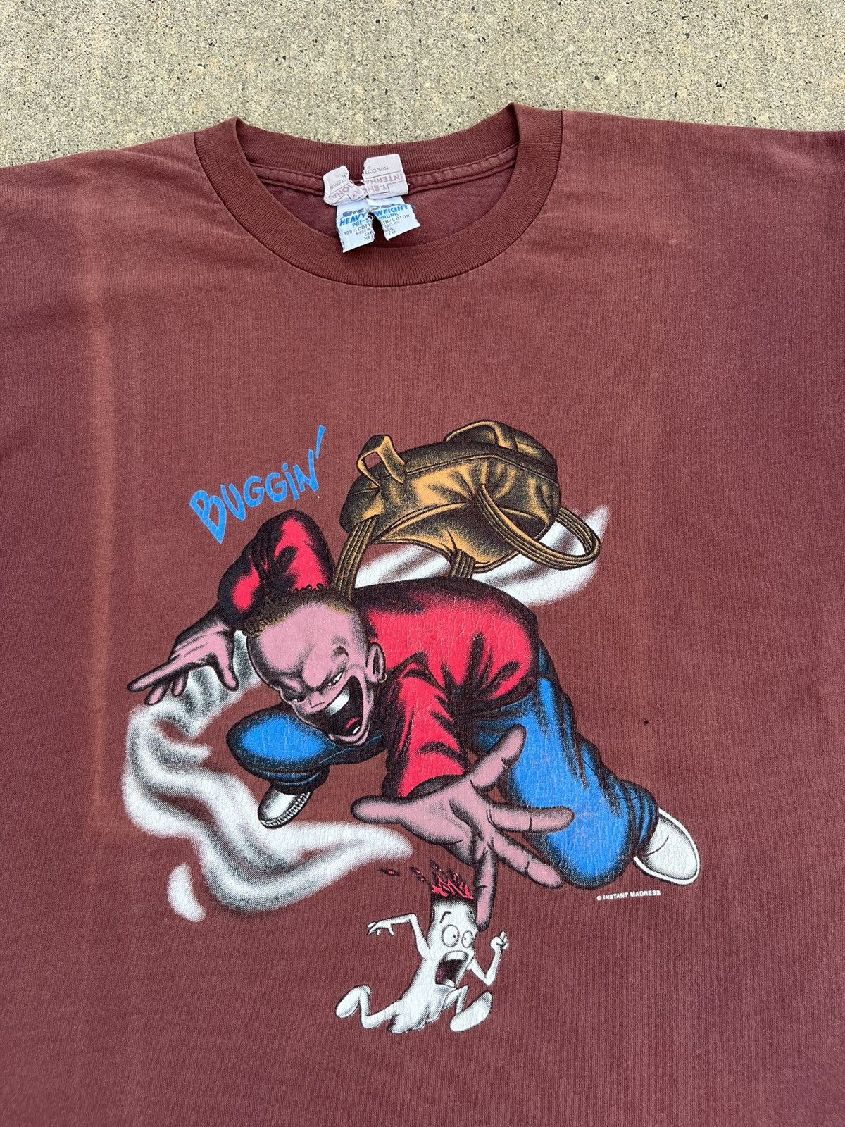 Rap Tees × Vintage VINTAGE 90’S INSTANT MADNESS X GILDAN “BUGGIN” FADED T-SHIRT Size US XL / EU 56 / 4 - 9 Thumbnail