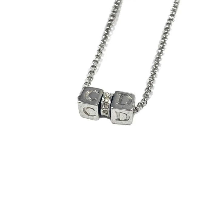 image of Dior Cube Necklace, Silver, Men's