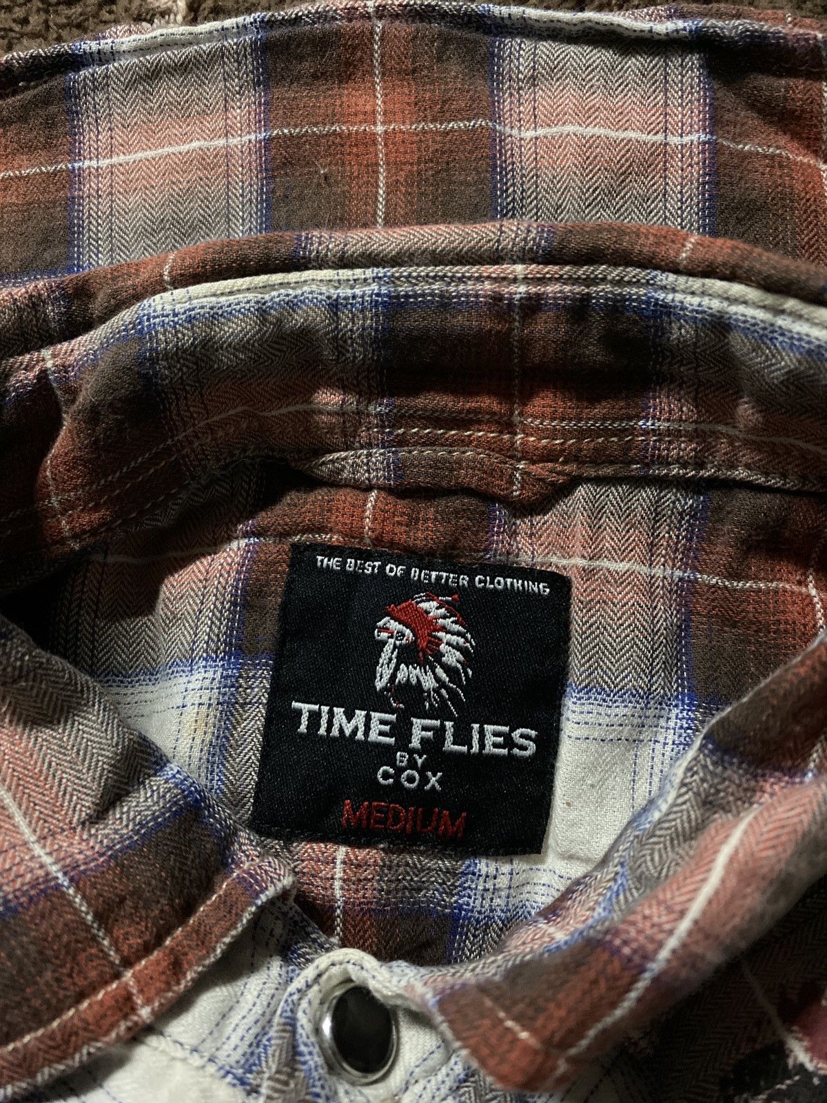 Flannel TIME FLIES by COX FLANNEL SHIRT Size US M / EU 48-50 / 2 - 8 Thumbnail