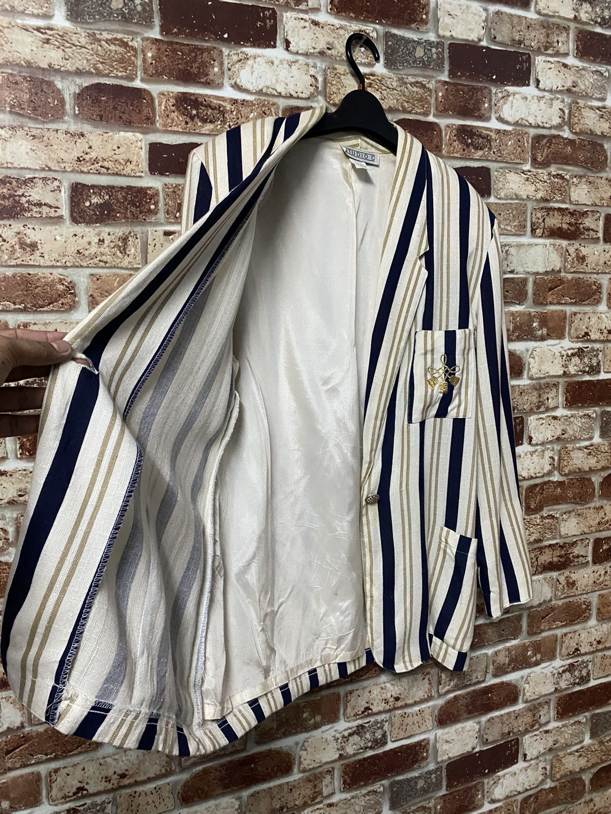 Designer STUDIO C MADE IN ITALY RAYON JACKET NICE DEAIGN Size US L / EU 52-54 / 3 - 3 Thumbnail