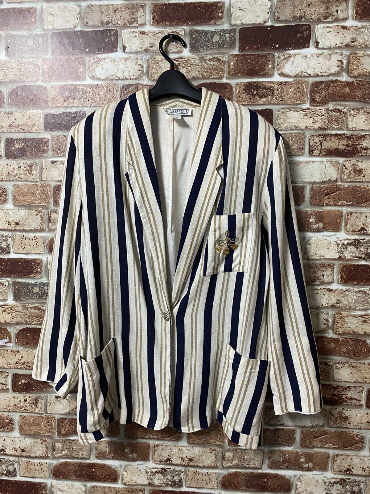 Designer STUDIO C MADE IN ITALY RAYON JACKET NICE DEAIGN Size US L / EU 52-54 / 3 - 2 Thumbnail