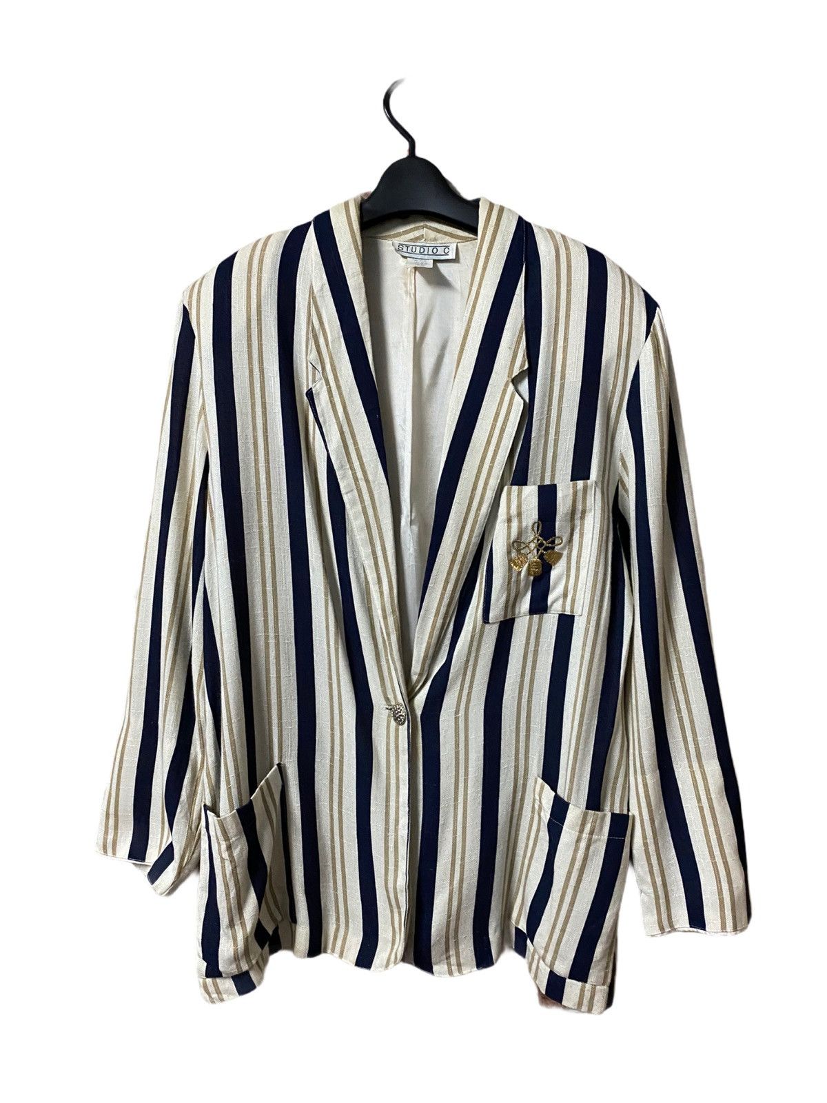 Designer STUDIO C MADE IN ITALY RAYON JACKET NICE DEAIGN Size US L / EU 52-54 / 3 - 1 Thumbnail
