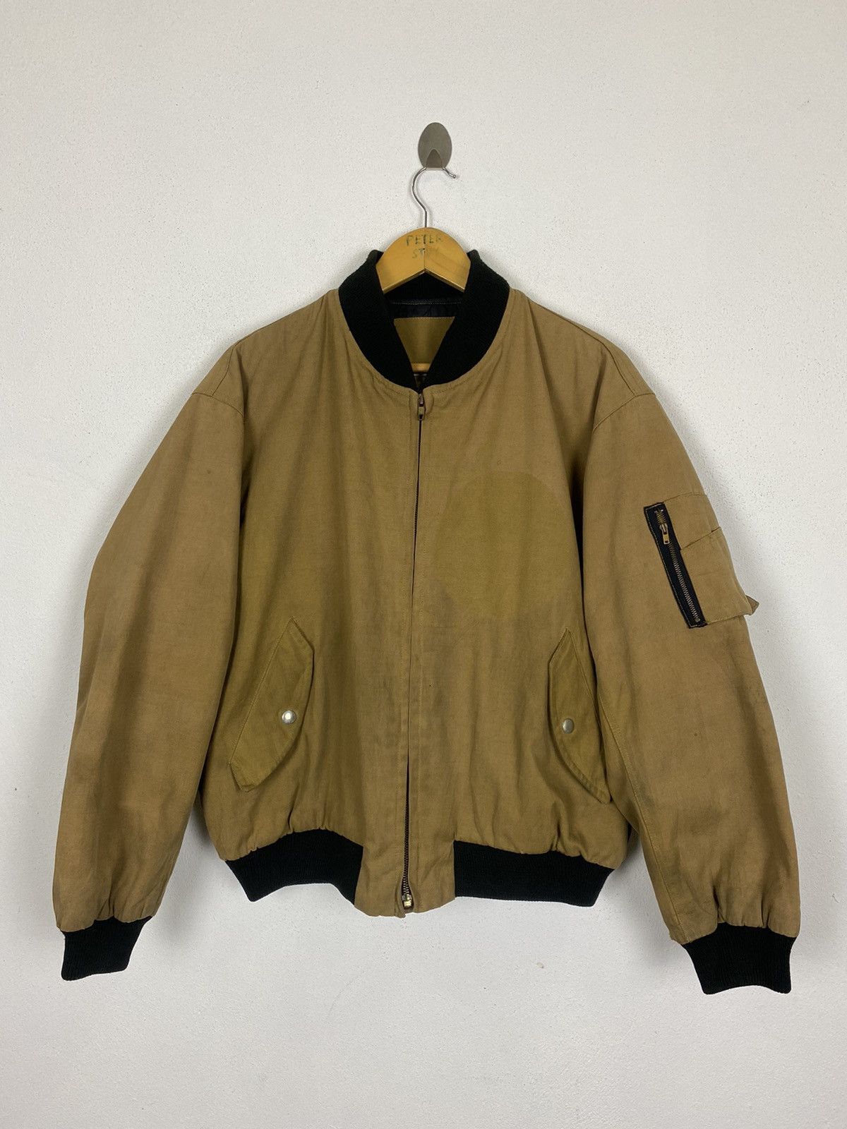 image of Aviator Nation x Bomber Jacket Vintage Aviator Of Mic Bomber Style Jacket in Brown (Size Large)