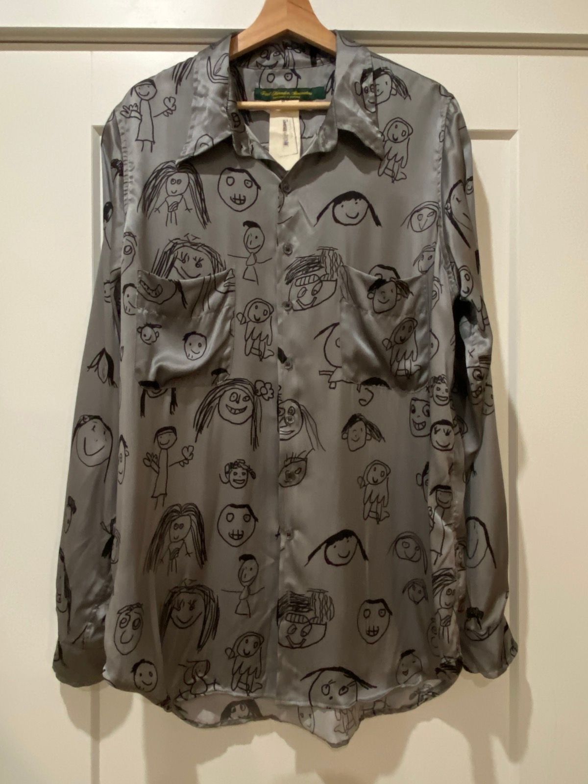Pre-owned Paul Harnden Shoemakers Silk Printed Shirt In Grey