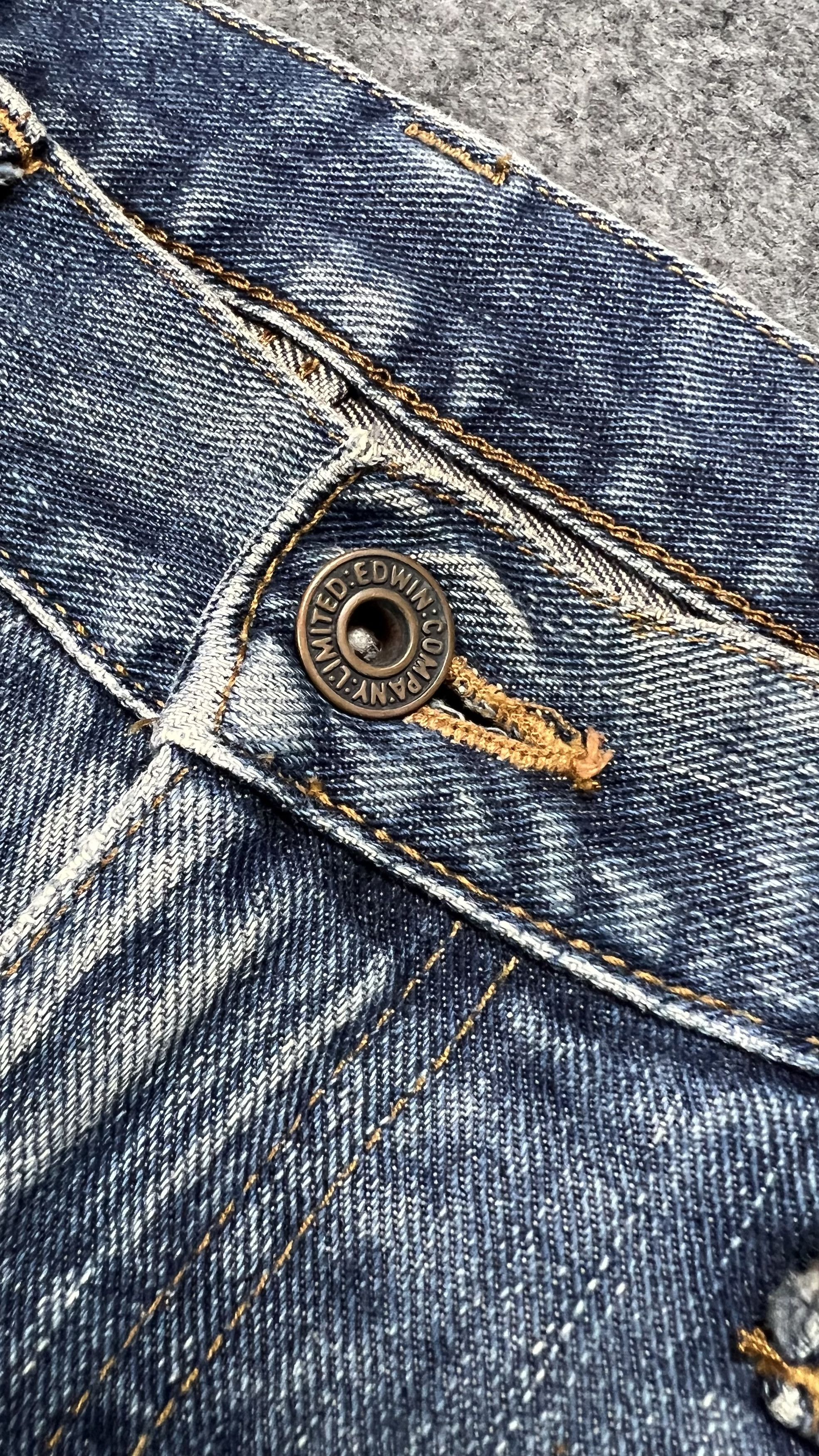 Edwin × Japanese Brand 💥Rare💥Distressed Edwin Jeans Size US 30 / EU 46 - 6 Thumbnail