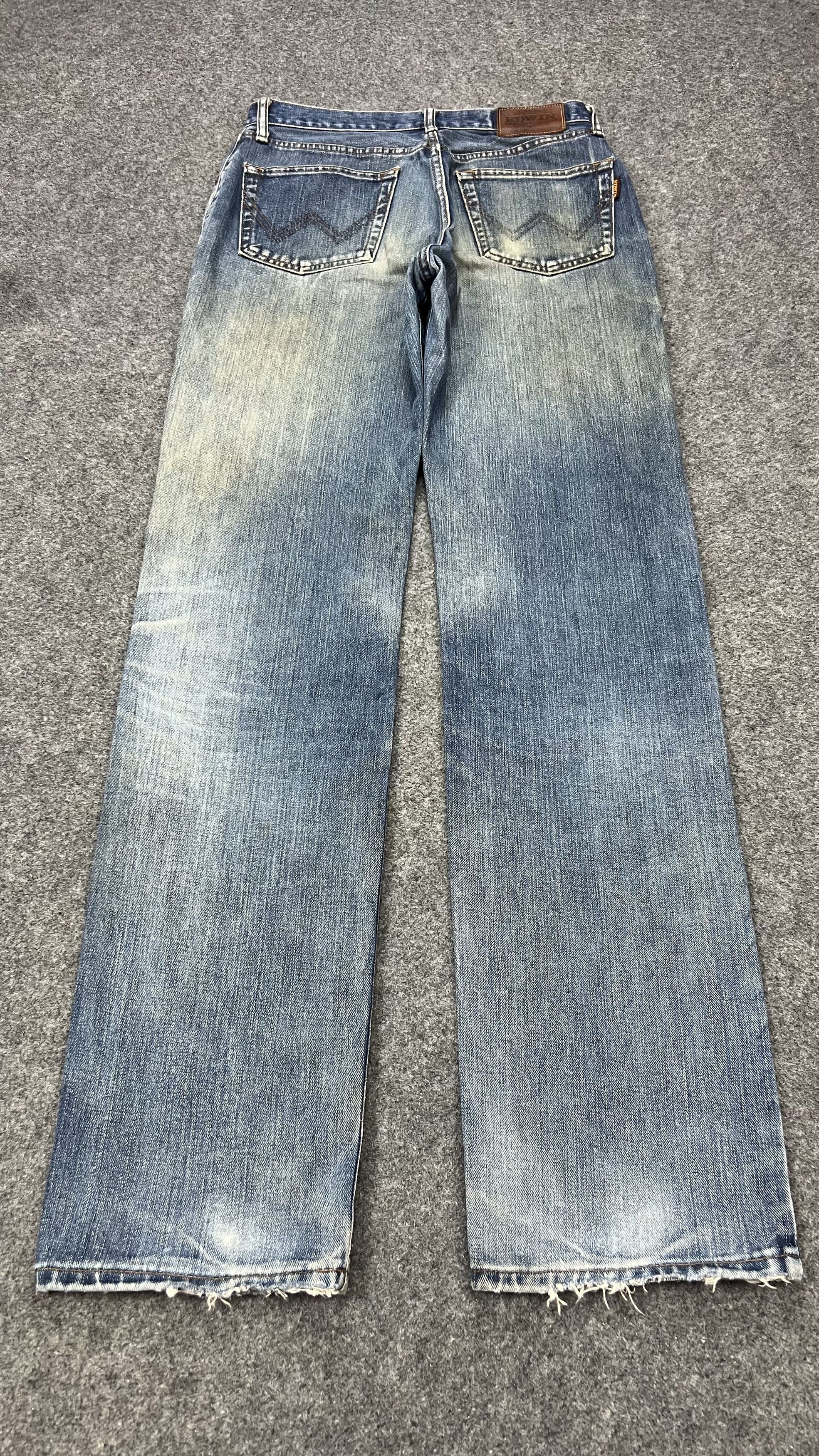 Edwin × Japanese Brand 💥Rare💥Distressed Edwin Jeans Size US 30 / EU 46 - 9 Thumbnail