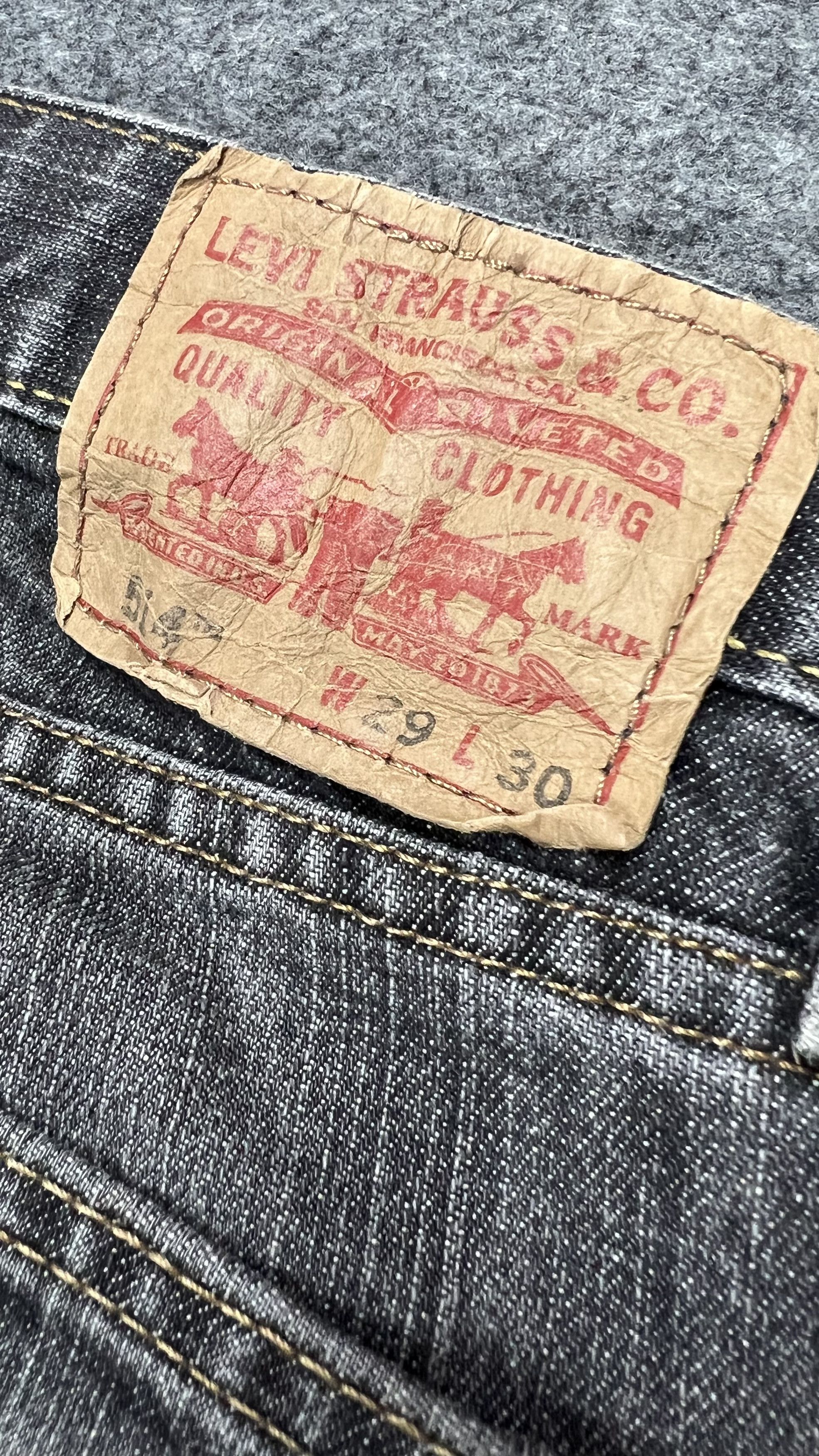 Levi's × Vintage Levis 514 Black Distressed Size US 31 - 12 Thumbnail