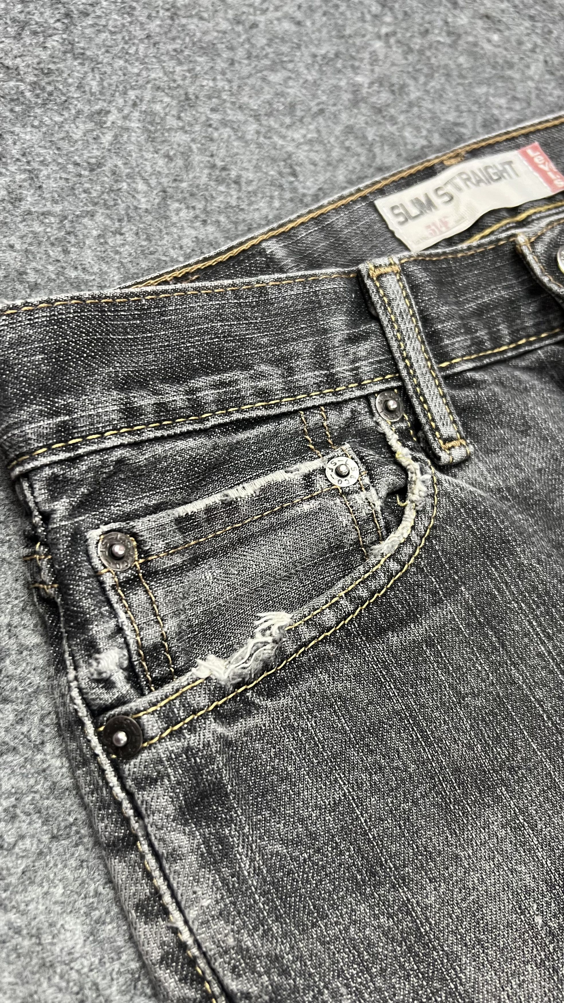 Levi's × Vintage Levis 514 Black Distressed Size US 31 - 7 Thumbnail