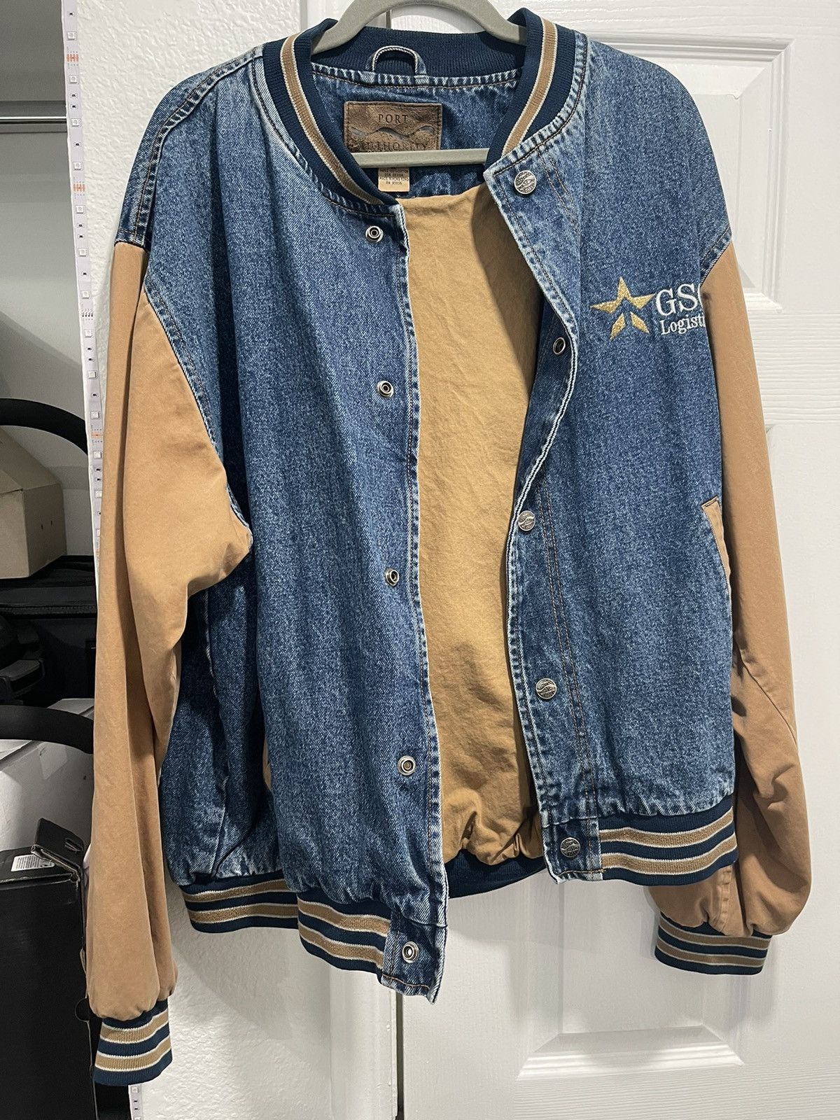 Vintage Vintage Denim Letterman Jacket Size US XL / EU 56 / 4 - 2 Thumbnail