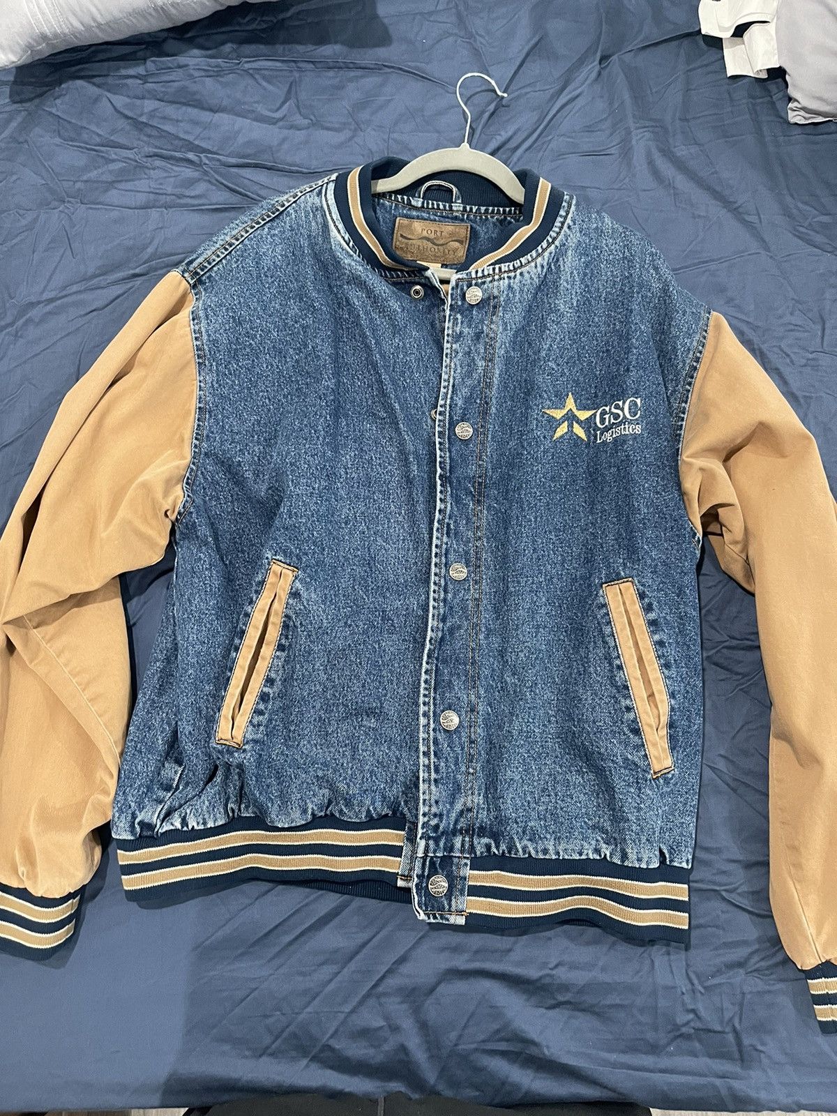 Vintage Vintage Denim Letterman Jacket Size US XL / EU 56 / 4 - 7 Thumbnail