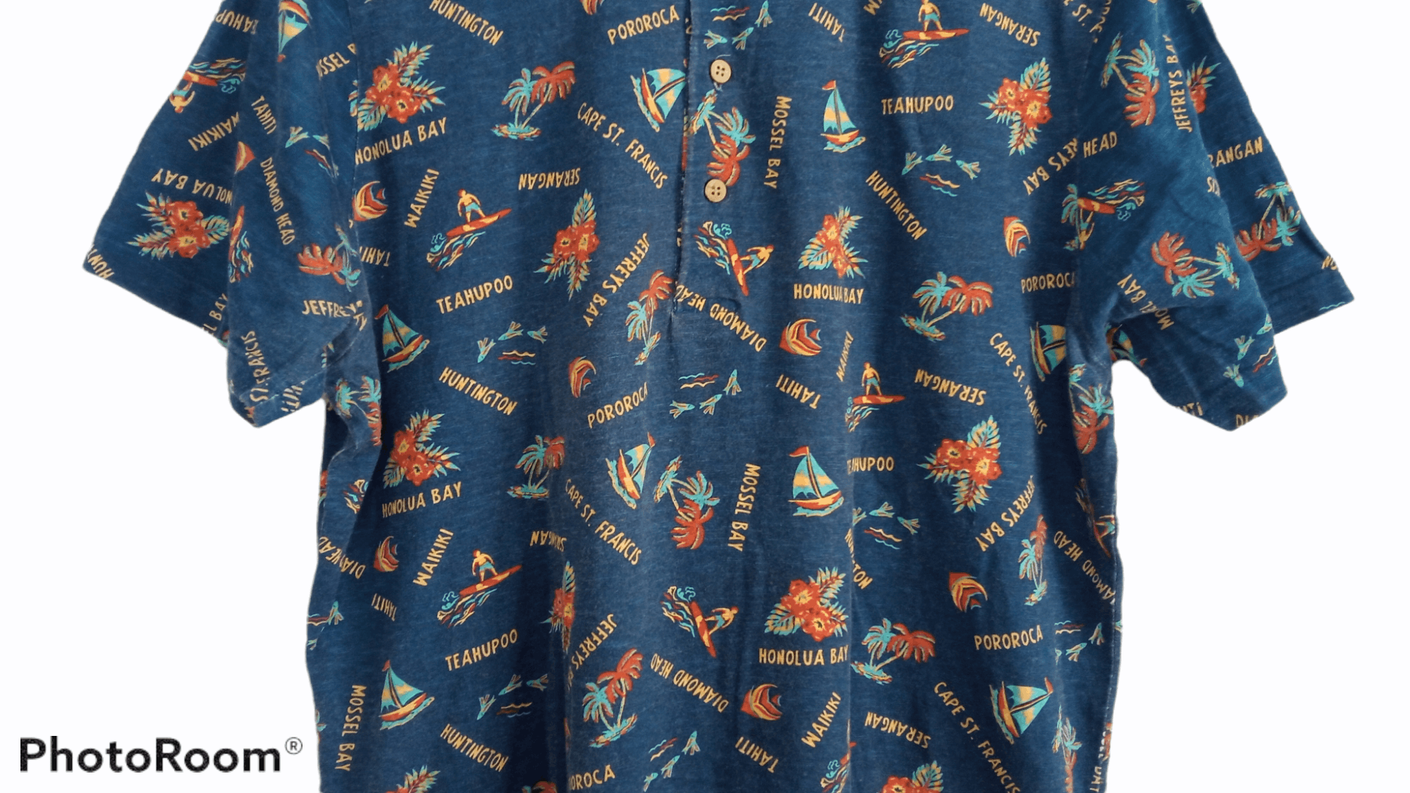 Japanese Brand × Vintage 🔥🔥Sevendays Sunday Full Print Hawaiian Polo T-Shirt Size US M / EU 48-50 / 2 - 9 Thumbnail
