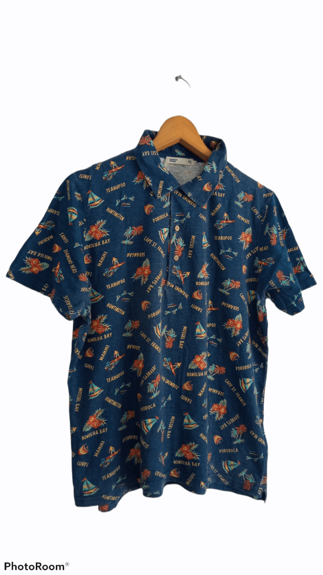 Japanese Brand × Vintage 🔥🔥Sevendays Sunday Full Print Hawaiian Polo T-Shirt Size US M / EU 48-50 / 2 - 2 Thumbnail