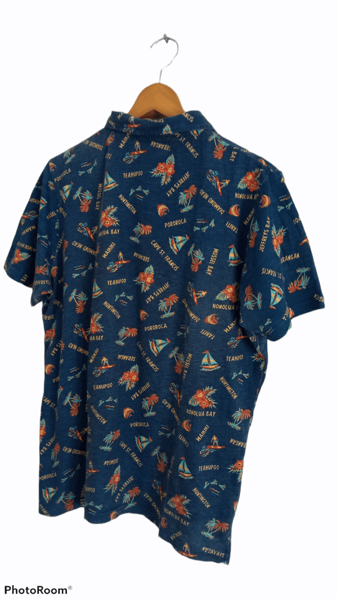 Japanese Brand × Vintage 🔥🔥Sevendays Sunday Full Print Hawaiian Polo T-Shirt Size US M / EU 48-50 / 2 - 14 Thumbnail