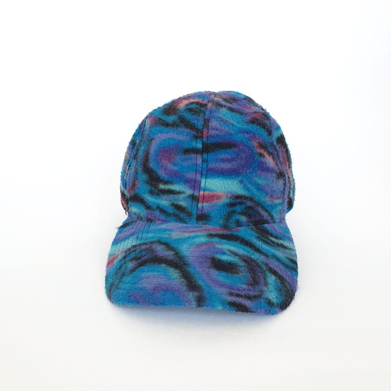 Pre-owned Nike X Vintage 90's Nike Fit Fleece Winter Abstract Cap Hat In Deep Blue