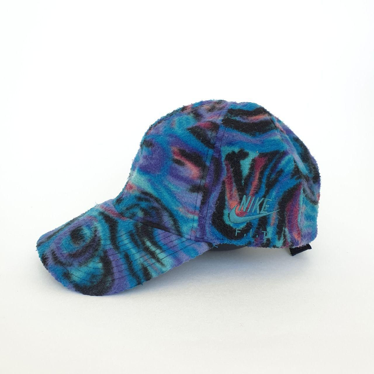 Nike × Vintage 90s NIKE FIT Fleece Winter Abstract Cap Hat Size ONE SIZE - 2 Thumbnail