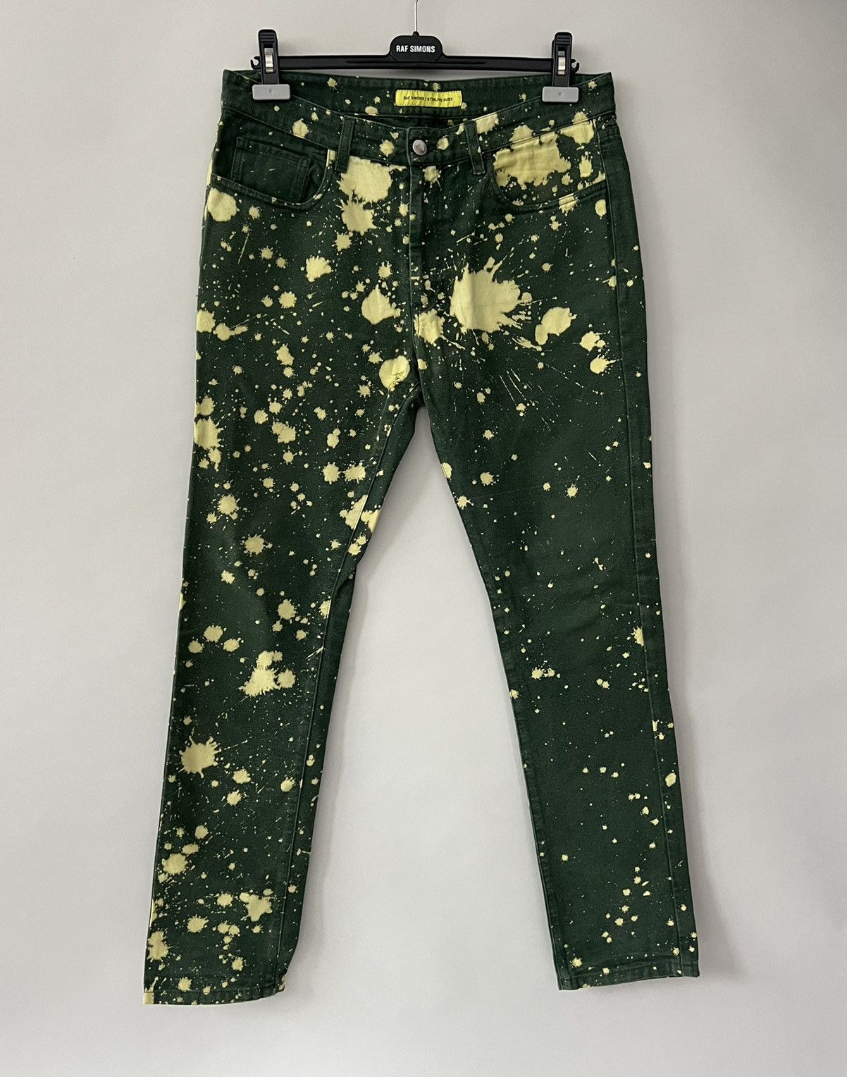 image of Raf Simons x Sterling Ruby Fw14 Bleached Denim in Green, Men's (Size 34)