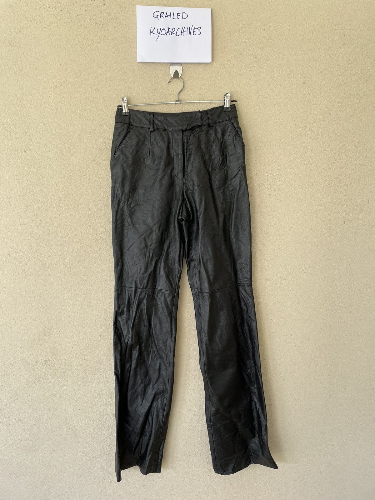 Genuine Leather × Japanese Brand FINAL STAGE SUPERMODEL CALF LEATHER PANTS Size US 29 - 1 Thumbnail