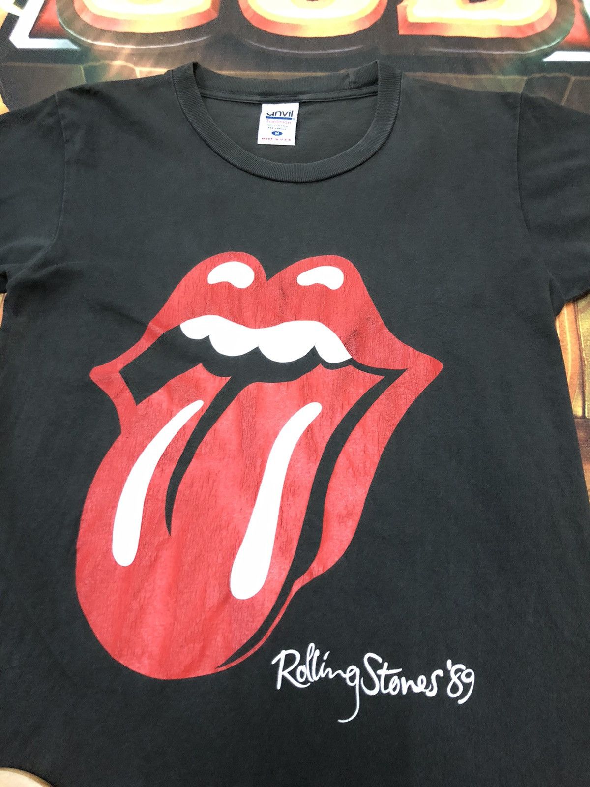 Band Tees × The Rolling Stones × Vintage VINTAGE 1989 THE ROLLING STONE BIG LOGO SHIRT Size US S / EU 44-46 / 1 - 2 Thumbnail