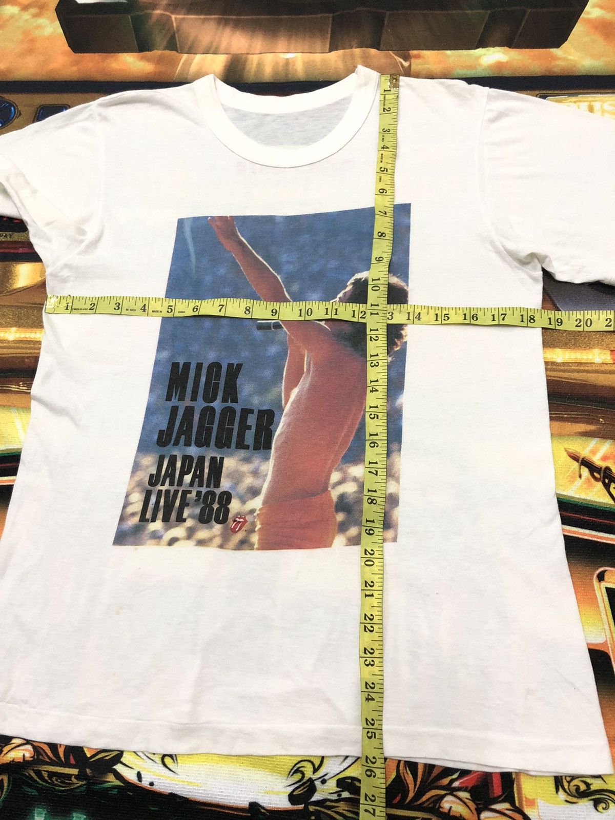 Band Tees × The Rolling Stones × Vintage VINTAGE 1988 MICK JAGGER LIVE IN JAPAN ‘88 PAPER THIN SHIRT Size US S / EU 44-46 / 1 - 8 Thumbnail