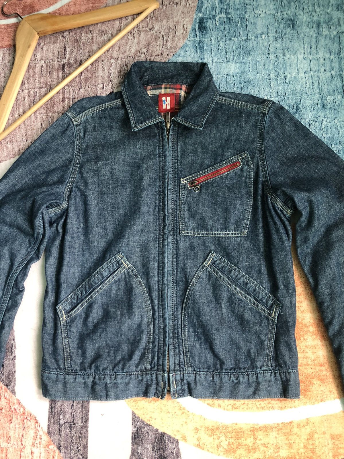 Hysteric Glamour × Vintage VINTAGE HYSTERIC GLAMOUR FLANNEL INNER DENIM JACKET JEANS Size US S / EU 44-46 / 1 - 4 Thumbnail