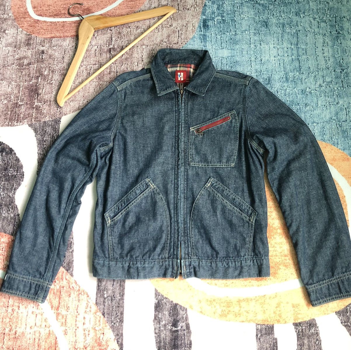 Hysteric Glamour × Vintage VINTAGE HYSTERIC GLAMOUR FLANNEL INNER DENIM JACKET JEANS Size US S / EU 44-46 / 1 - 3 Thumbnail
