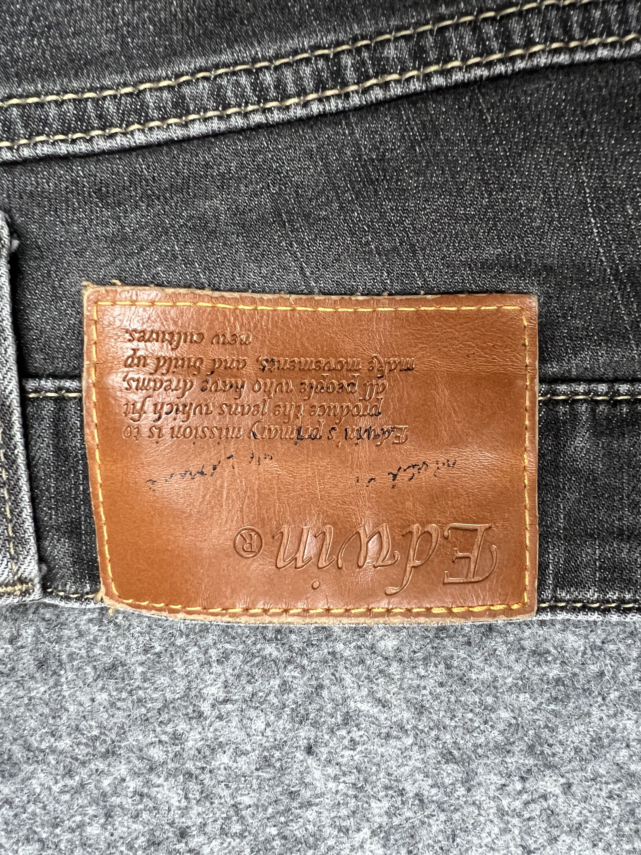 Stretchable EDWIN Black Faded Jeans