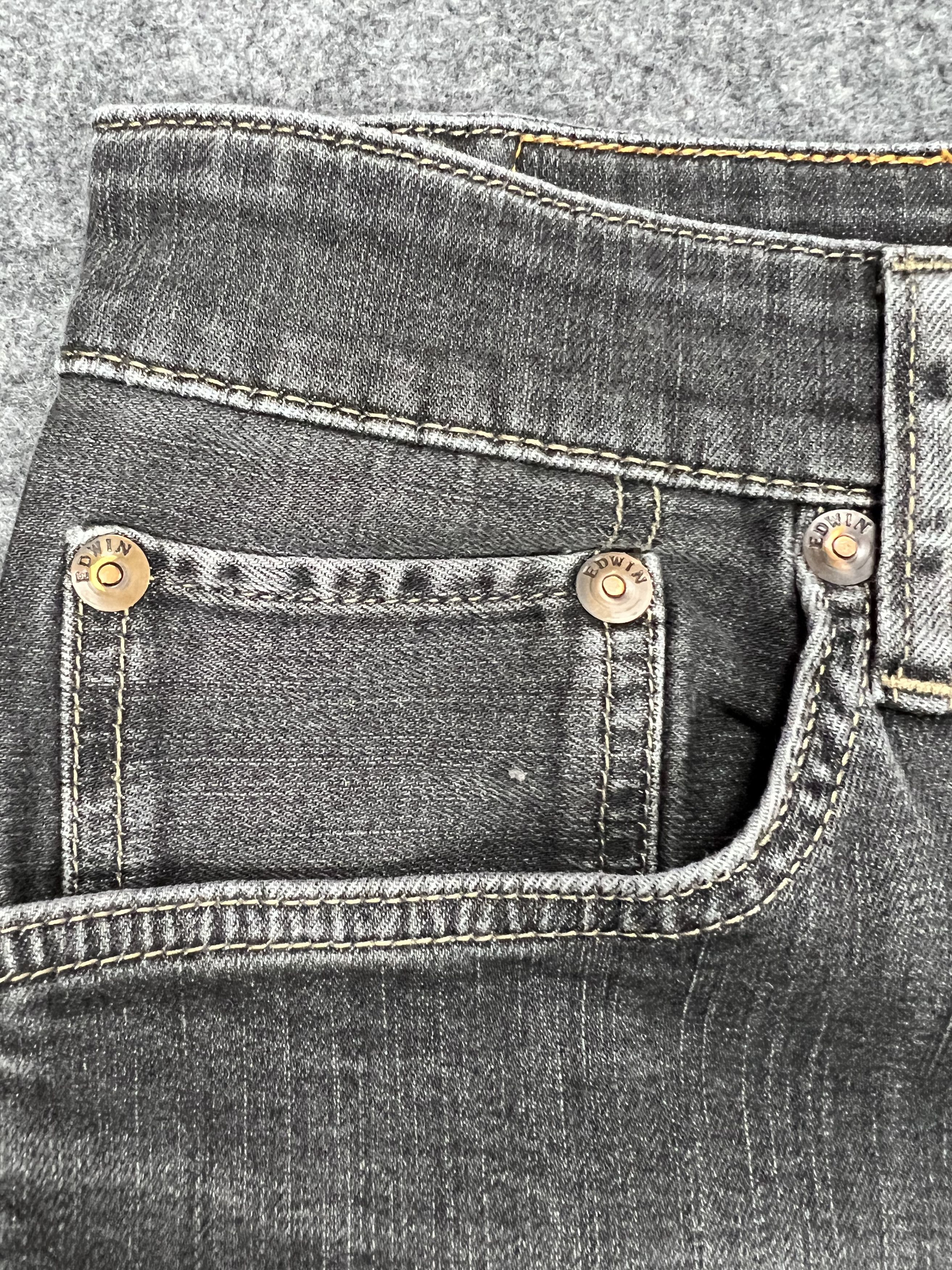 Stretchable EDWIN Black Faded Jeans