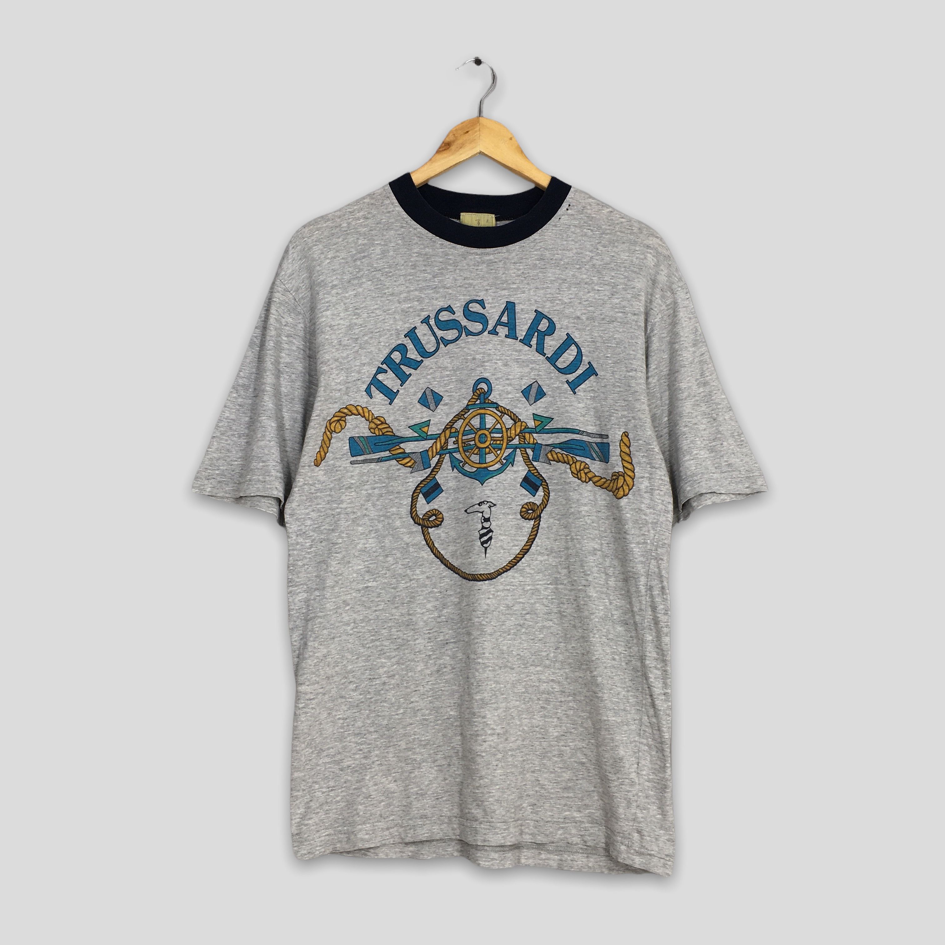 image of Vintage Trussardi Jeans Gray Tshirt Medium in Grey, Men's