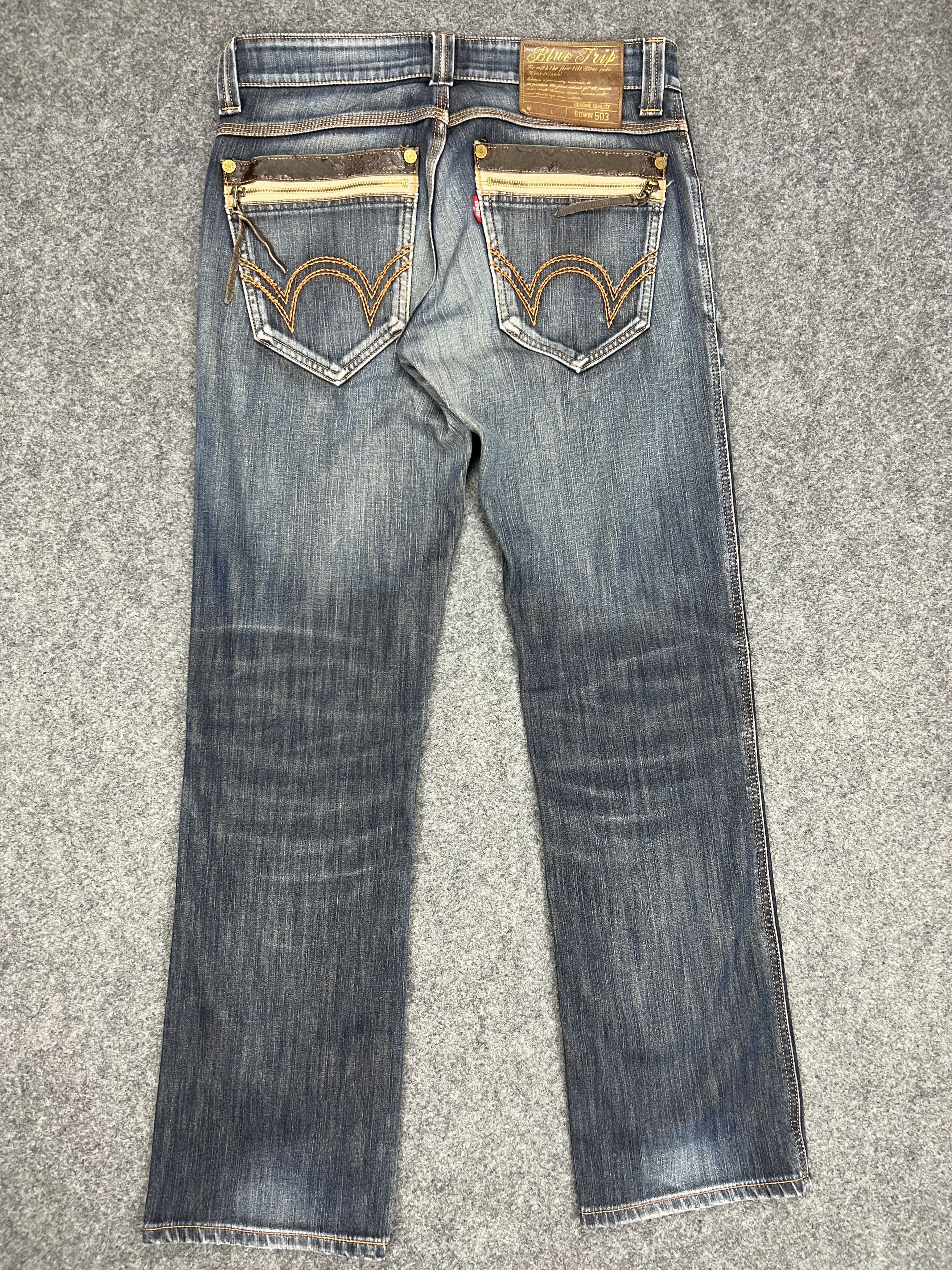 Edwin × Japanese Brand Edwin 503 Blue Trip Stretchable Jeans Size US 30 / EU 46 - 2 Thumbnail