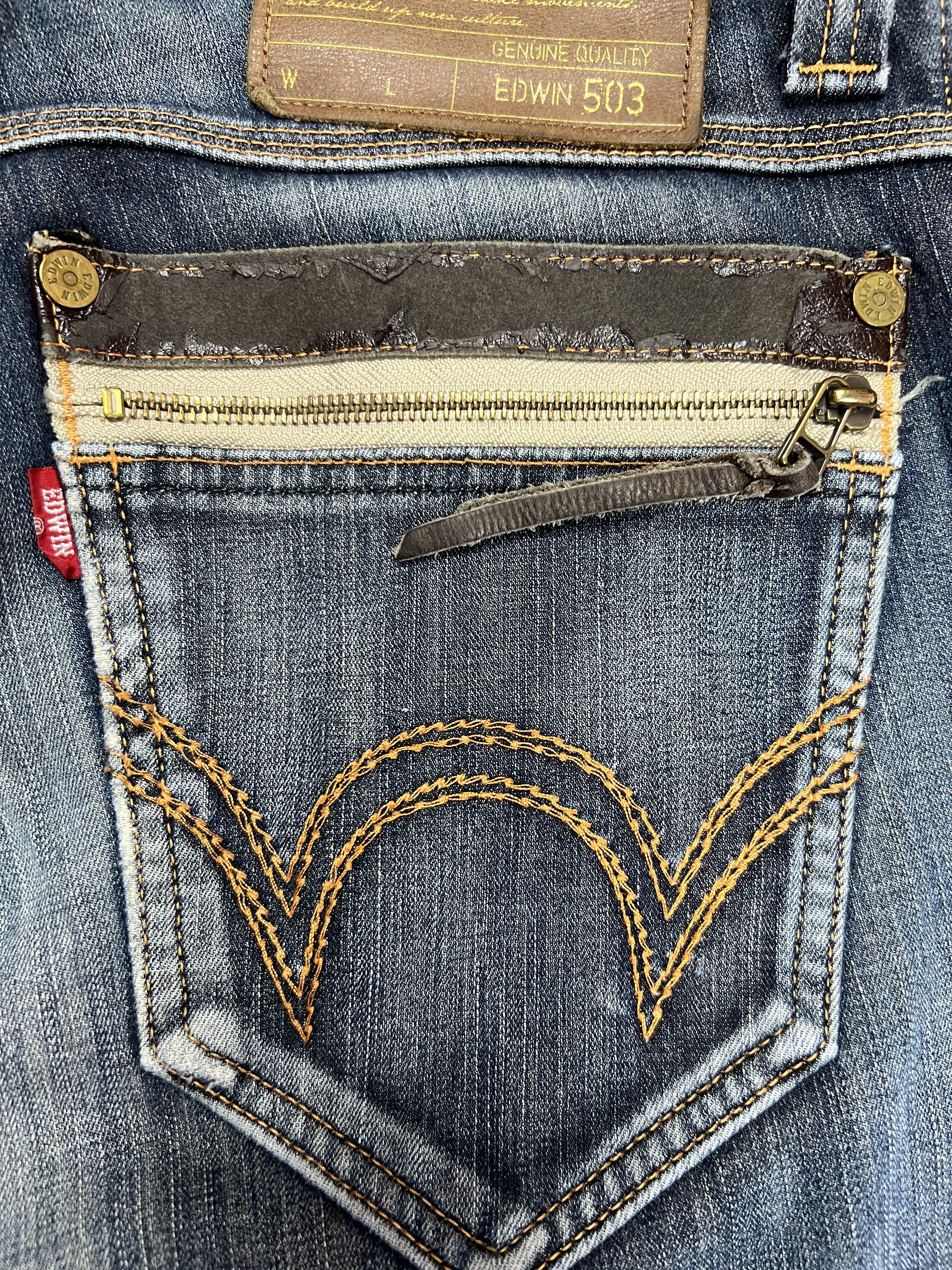Edwin × Japanese Brand Edwin 503 Blue Trip Stretchable Jeans Size US 30 / EU 46 - 17 Thumbnail