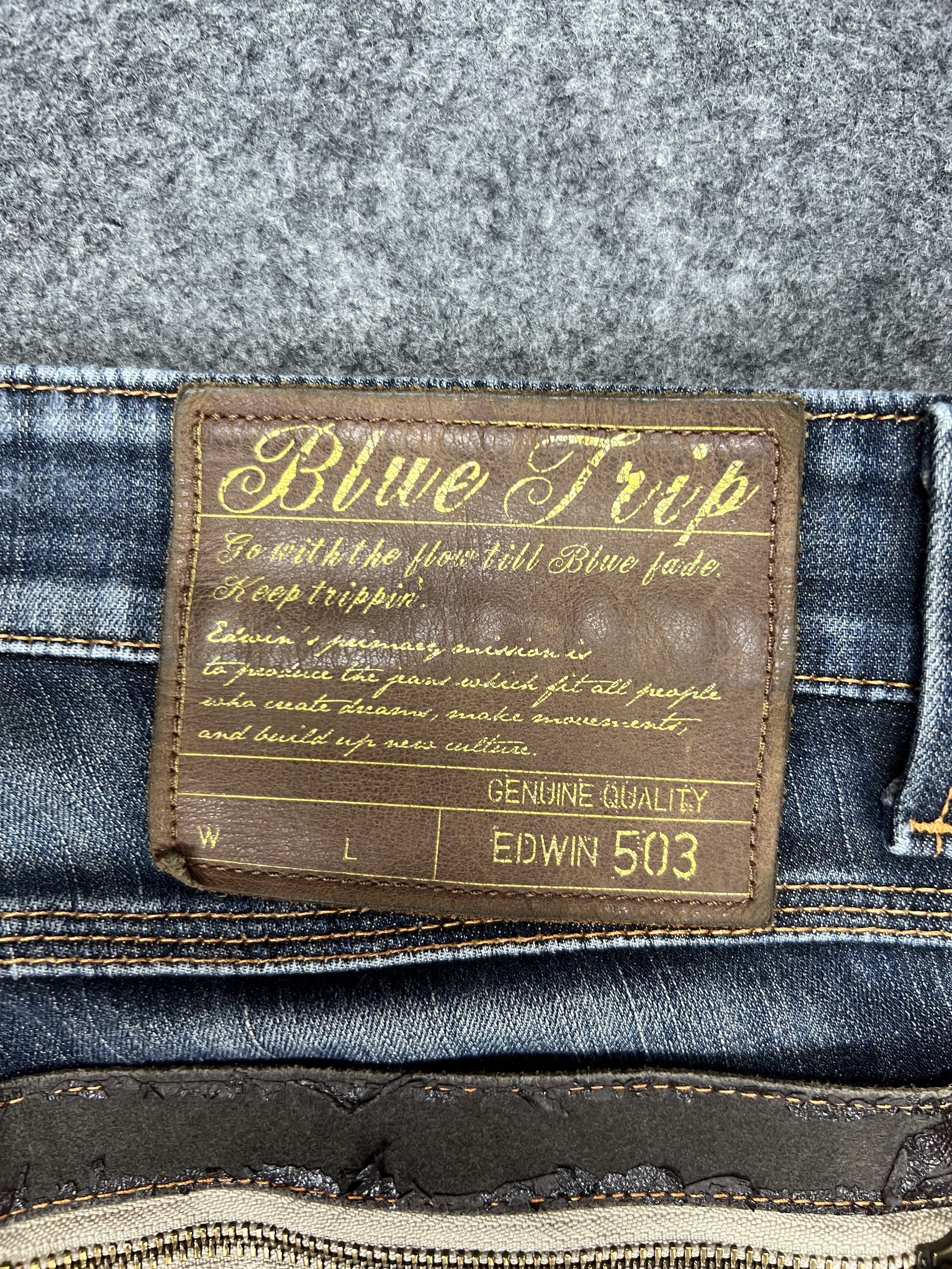 Edwin × Japanese Brand Edwin 503 Blue Trip Stretchable Jeans Size US 30 / EU 46 - 12 Thumbnail