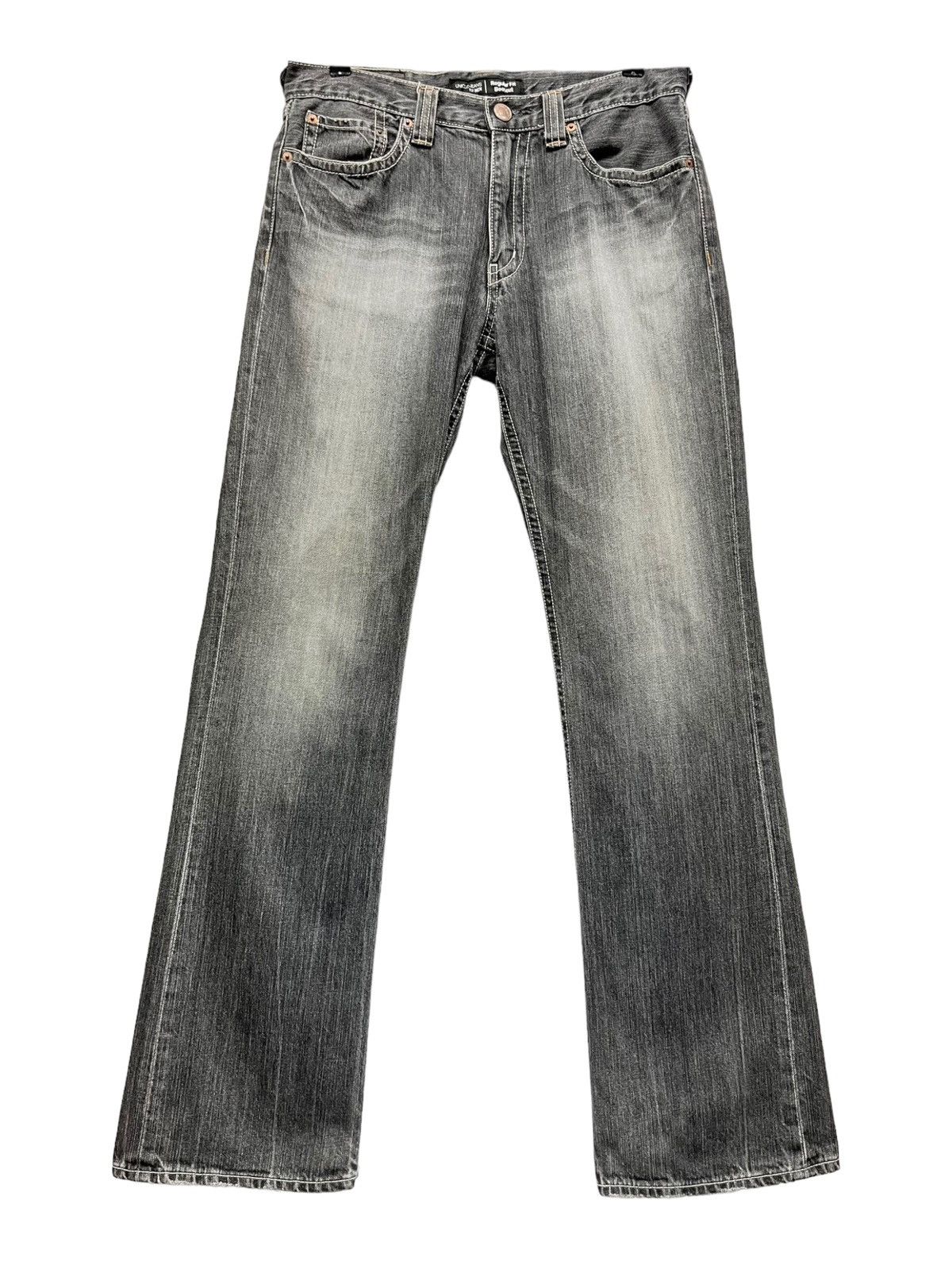 Uniqlo 🔥UNIQLO Distressed Wash Black Regular Fit Boot Cut Flare Size US 30 / EU 46 - 3 Thumbnail