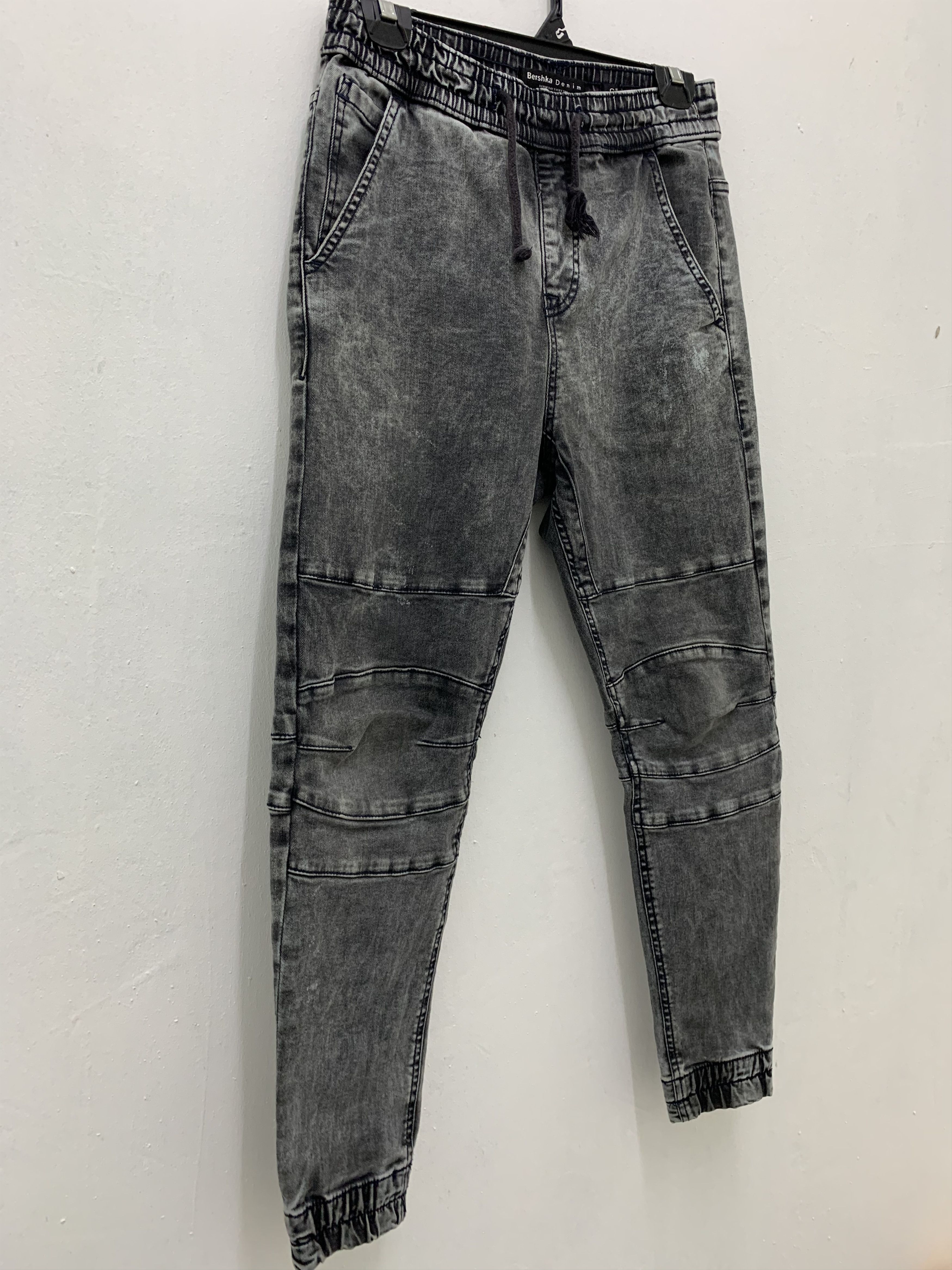 Bershka Joggers Pants Besrshka Doublee Knee Faded Grey Size US 28 / EU 44 - 5 Thumbnail