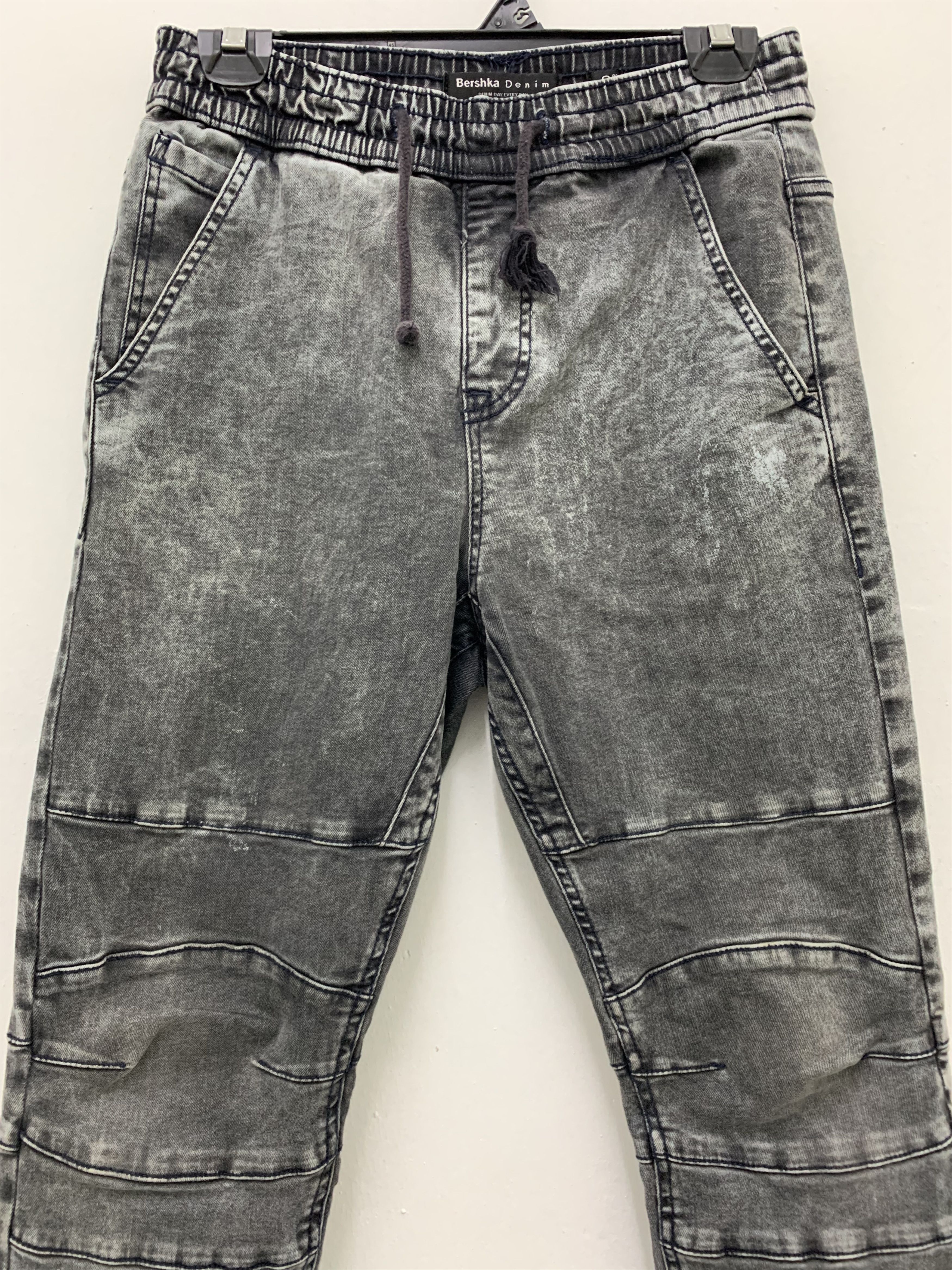 Bershka Joggers Pants Besrshka Doublee Knee Faded Grey Size US 28 / EU 44 - 2 Thumbnail