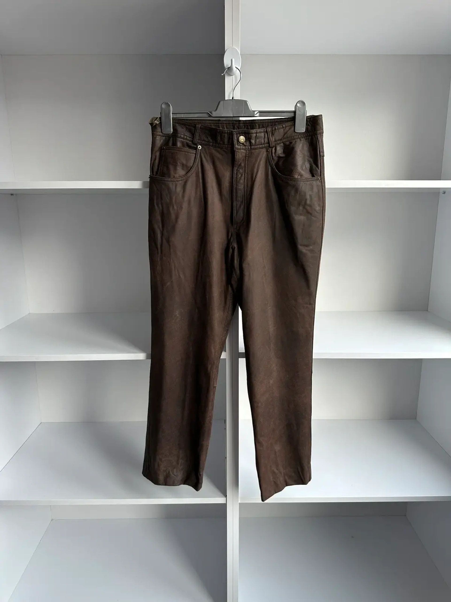Vintage Trapprr Genuine Leather Brown Pants