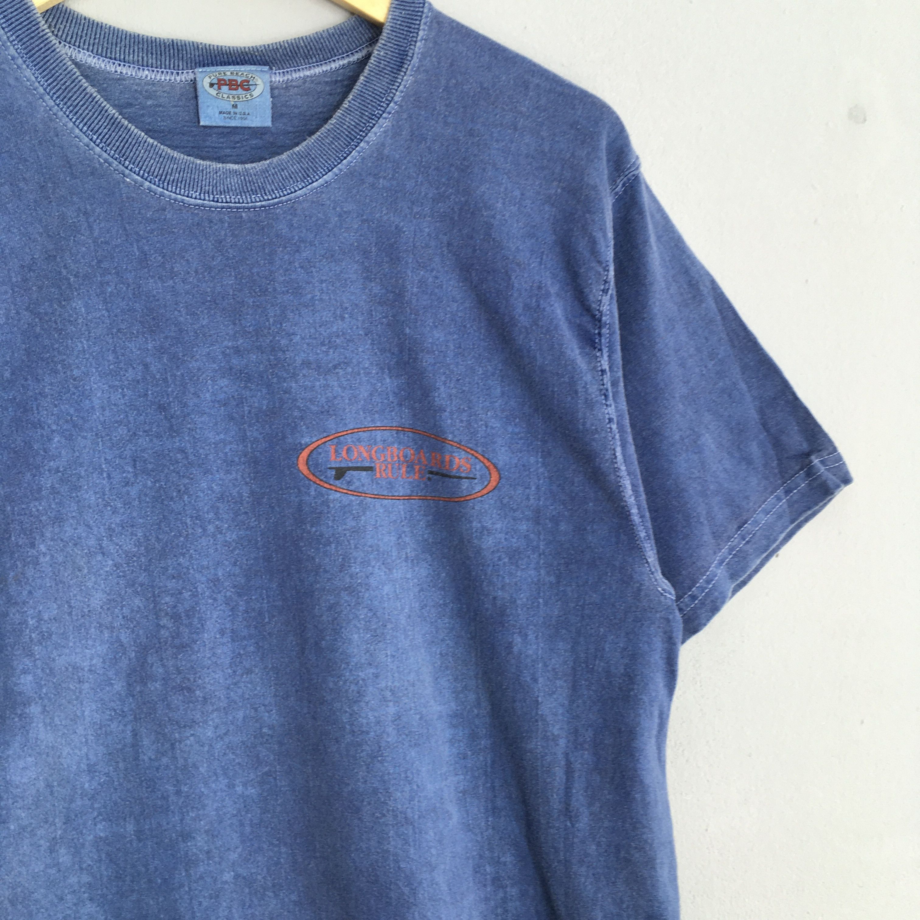Vintage Vintage 90's Longboards Rule Surf Beach View Tshirt Medium Size US M / EU 48-50 / 2 - 6 Thumbnail