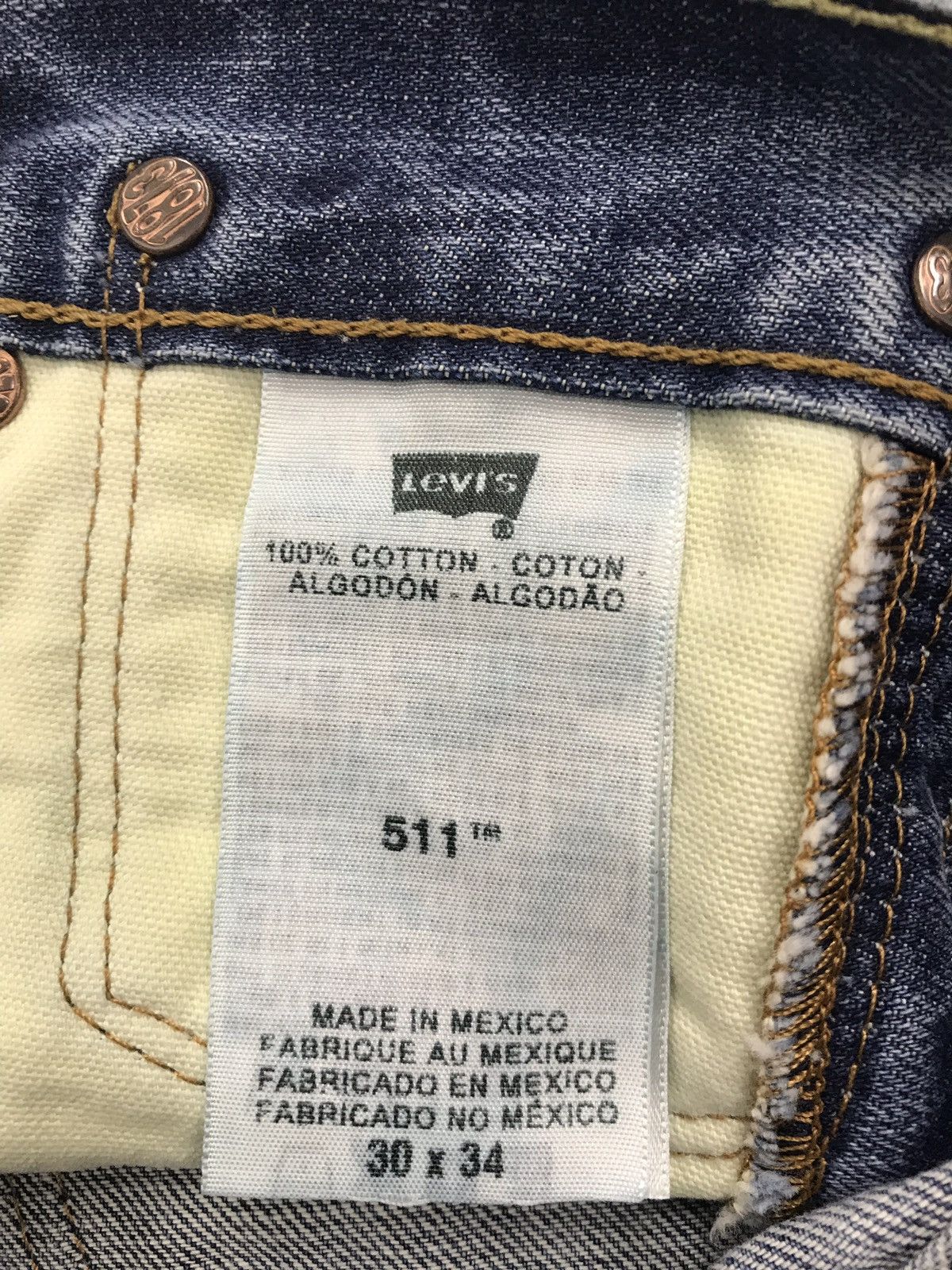 Levi's Vintage Clothing Levis 511 Blue Denim Jeans Mexico Distressed Slim Fits Size US 31 - 15 Thumbnail